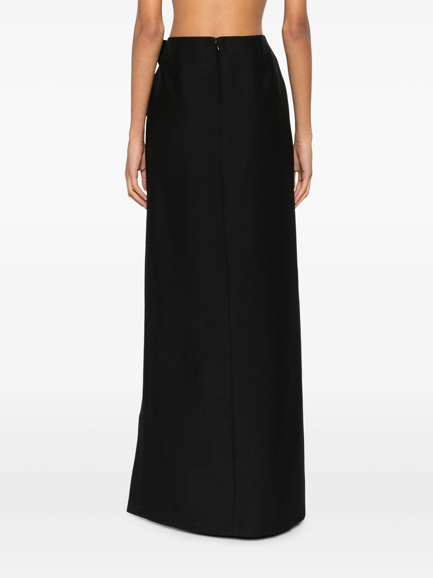 bow-detail crepe maxi skirt