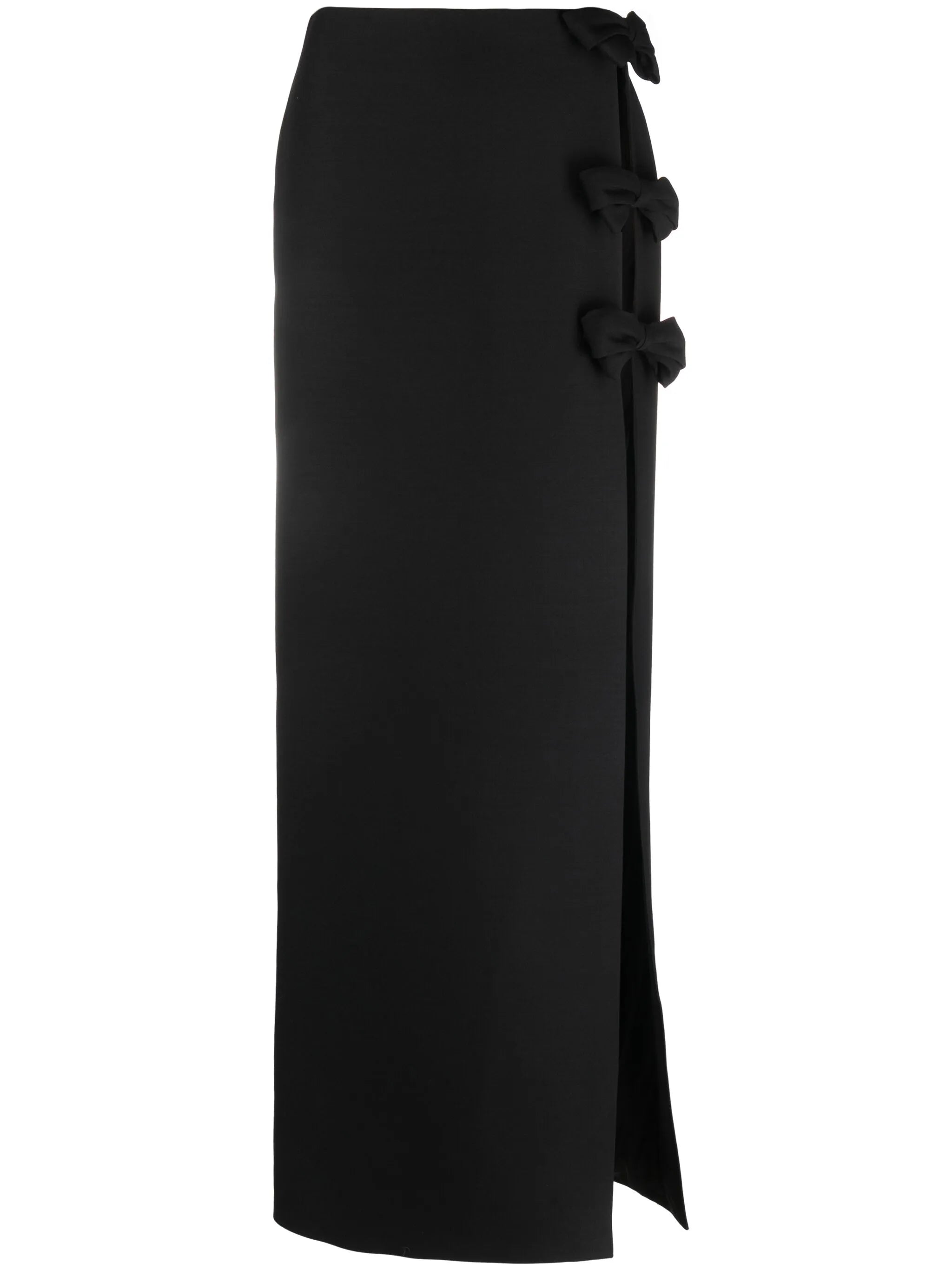 bow-detail crepe maxi skirt
