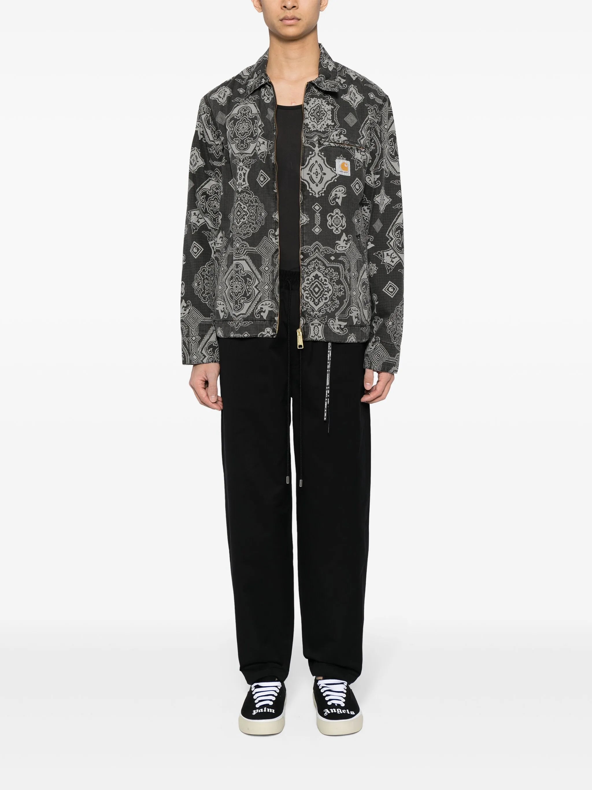 skull-appliqué track pants