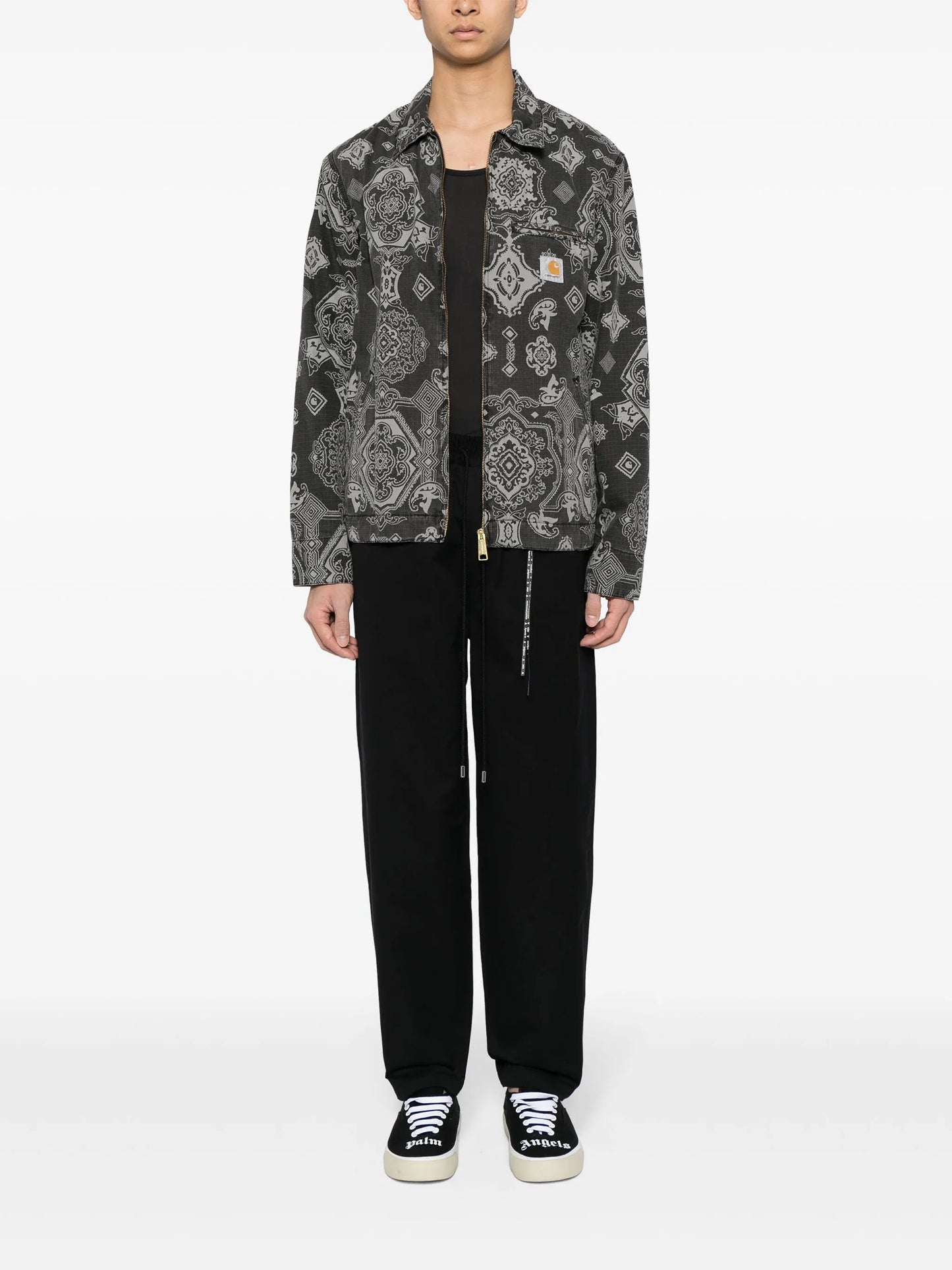skull-appliqué track pants