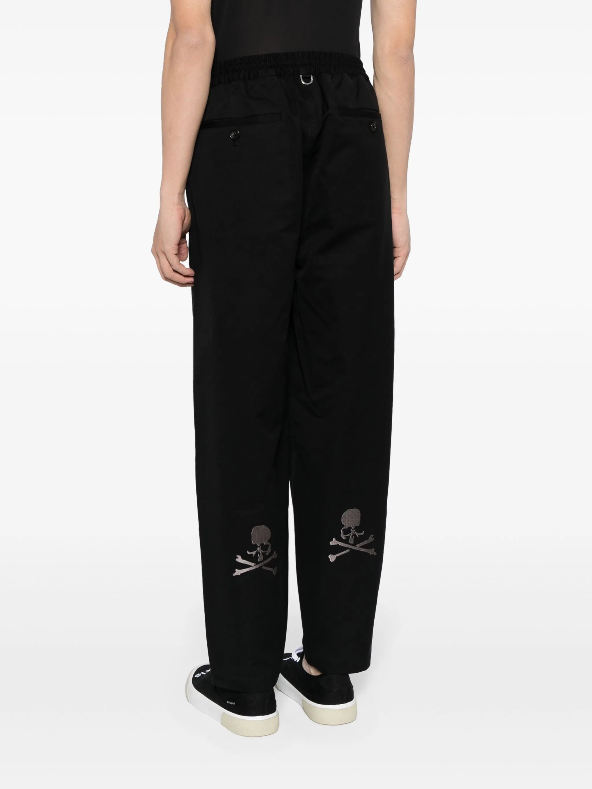 skull-appliqué track pants