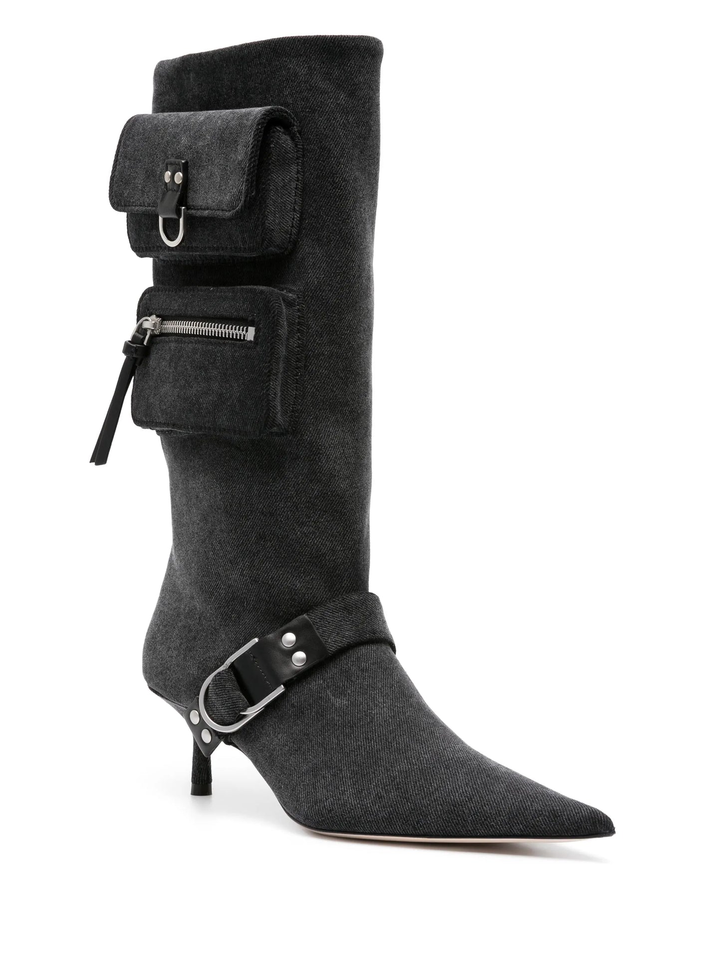 65mm denim cargo boots