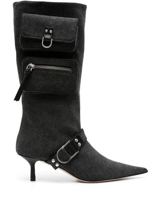 65mm denim cargo boots