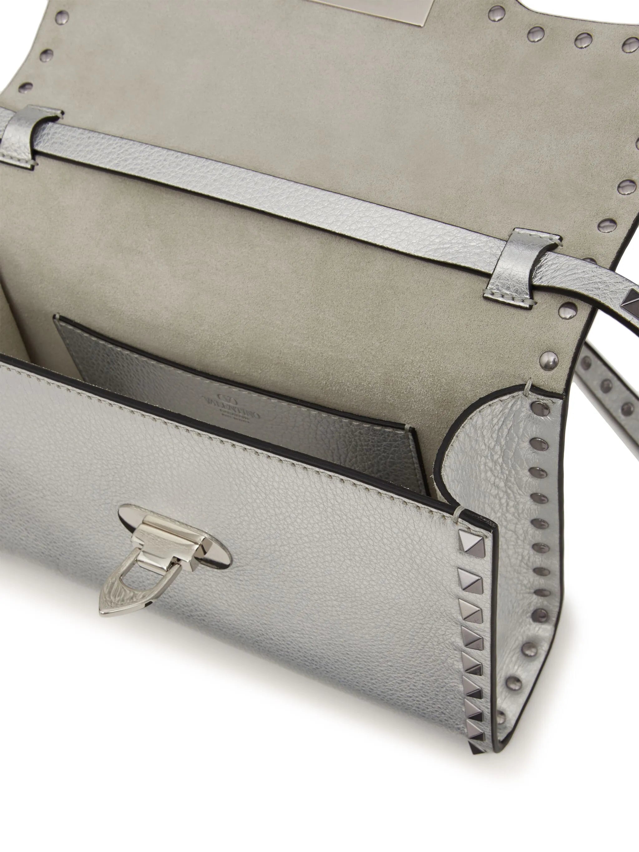 small Rockstud metallic crossbody bag