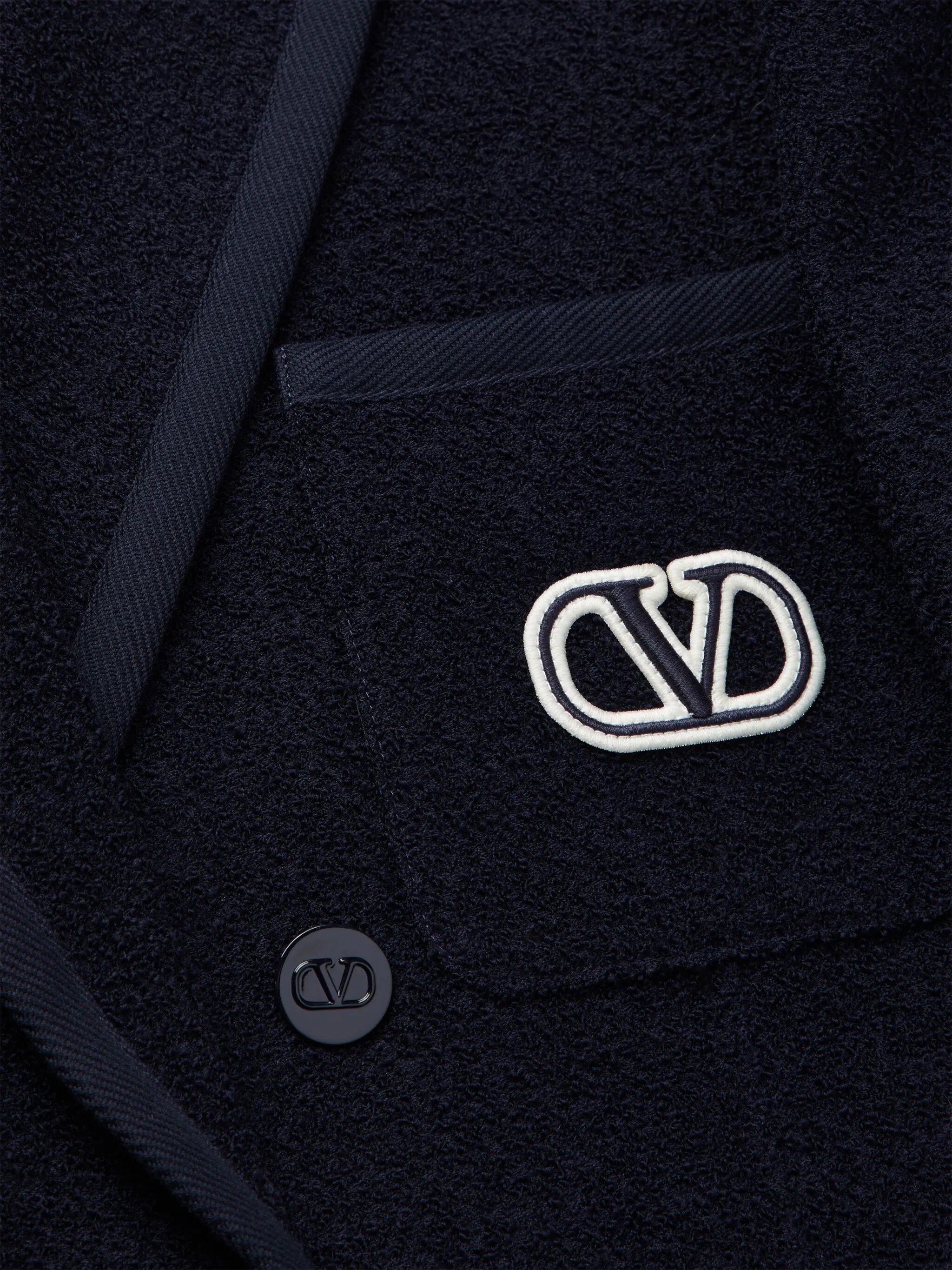 VLogo Signature double-breasted bouclé blazer
