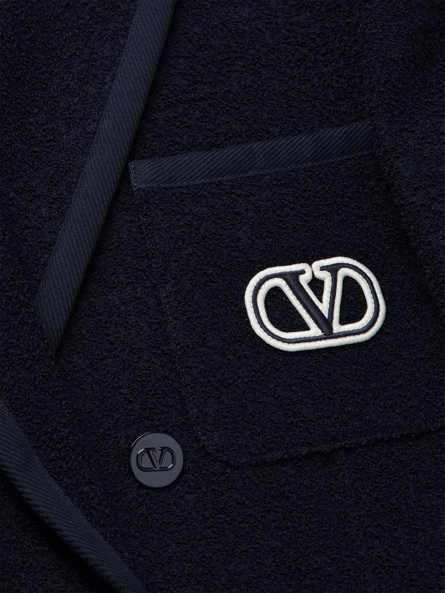 VLogo Signature double-breasted bouclé blazer