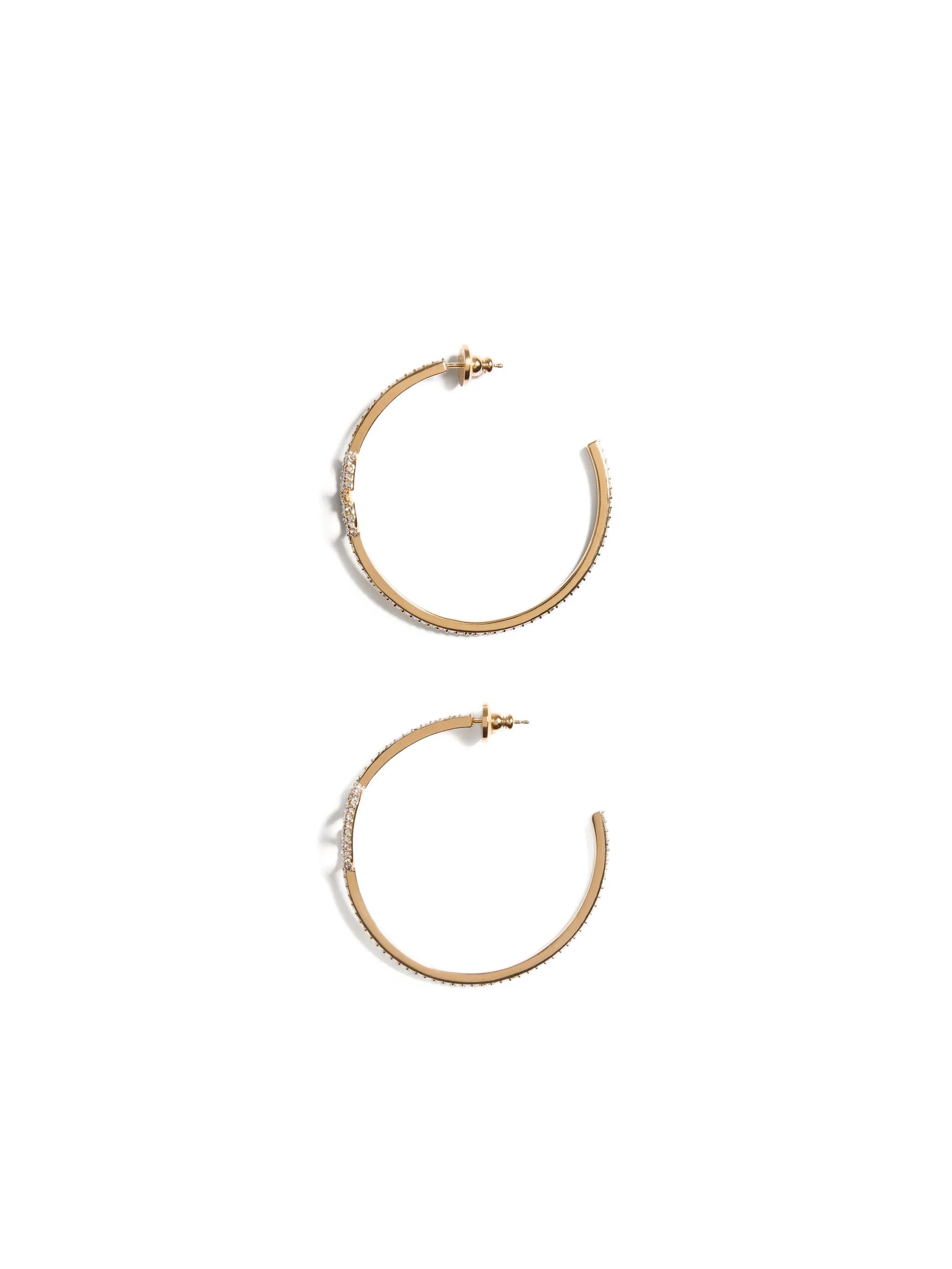 VLogo Signature crystal hoop earrings