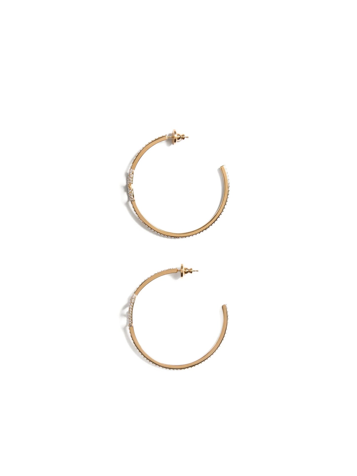 VLogo Signature crystal hoop earrings