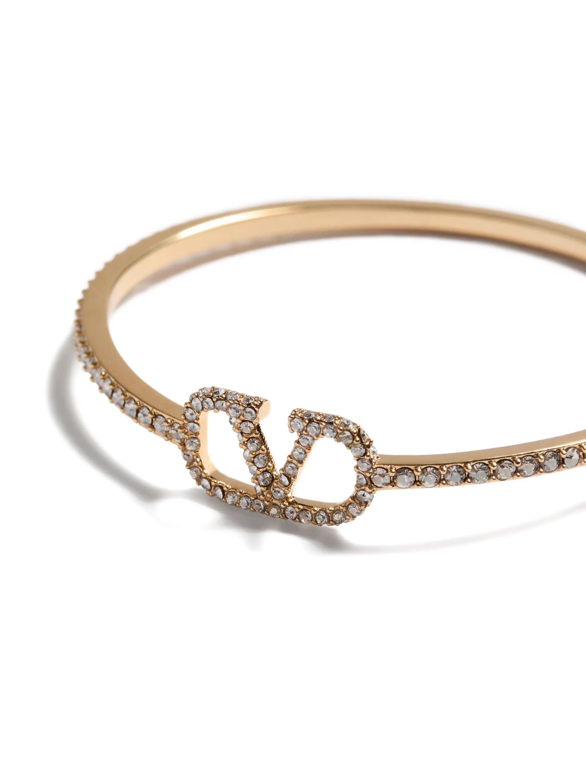 VLogo Signature crystal hoop earrings