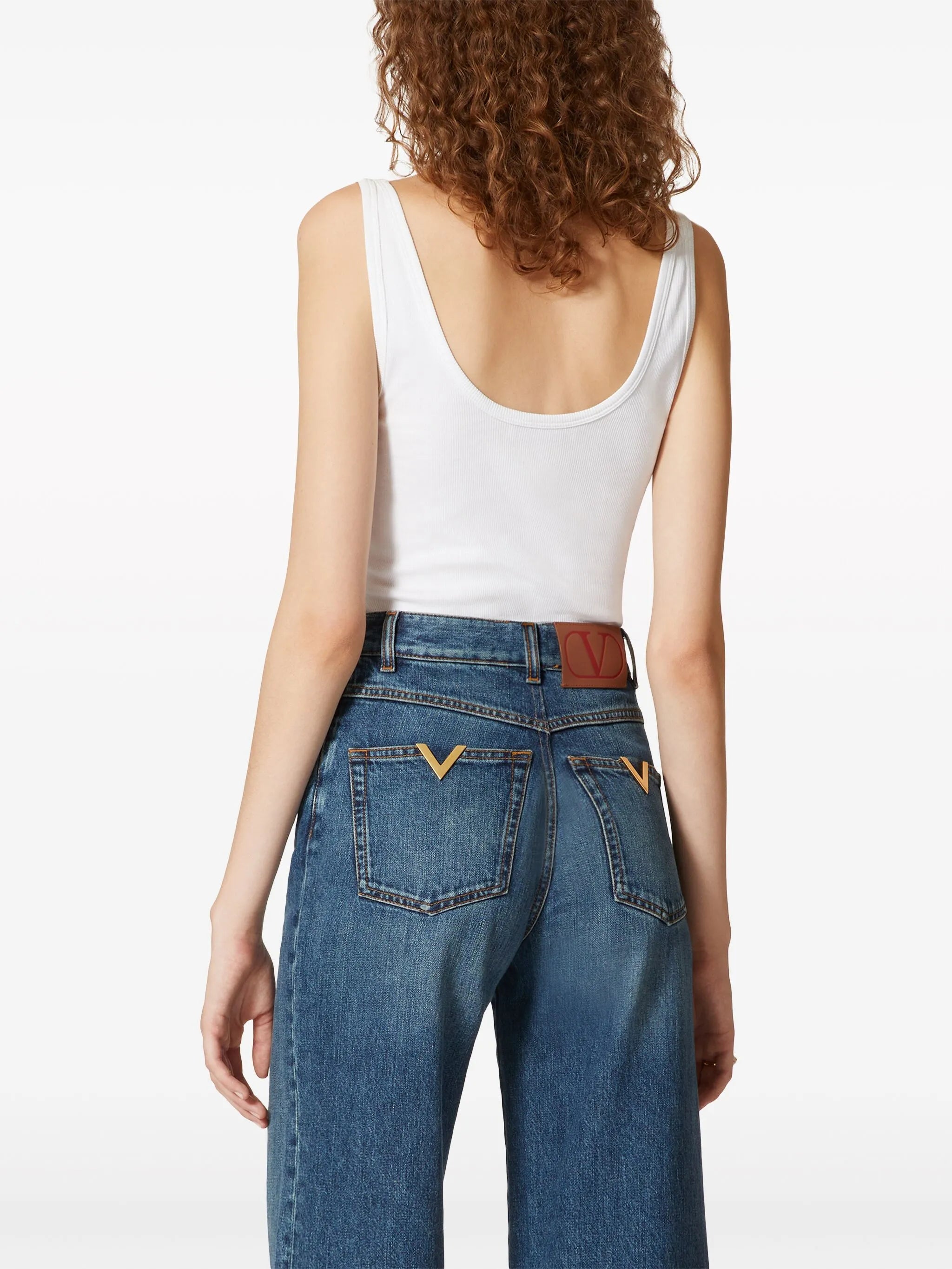 VGold ribbed tank top
