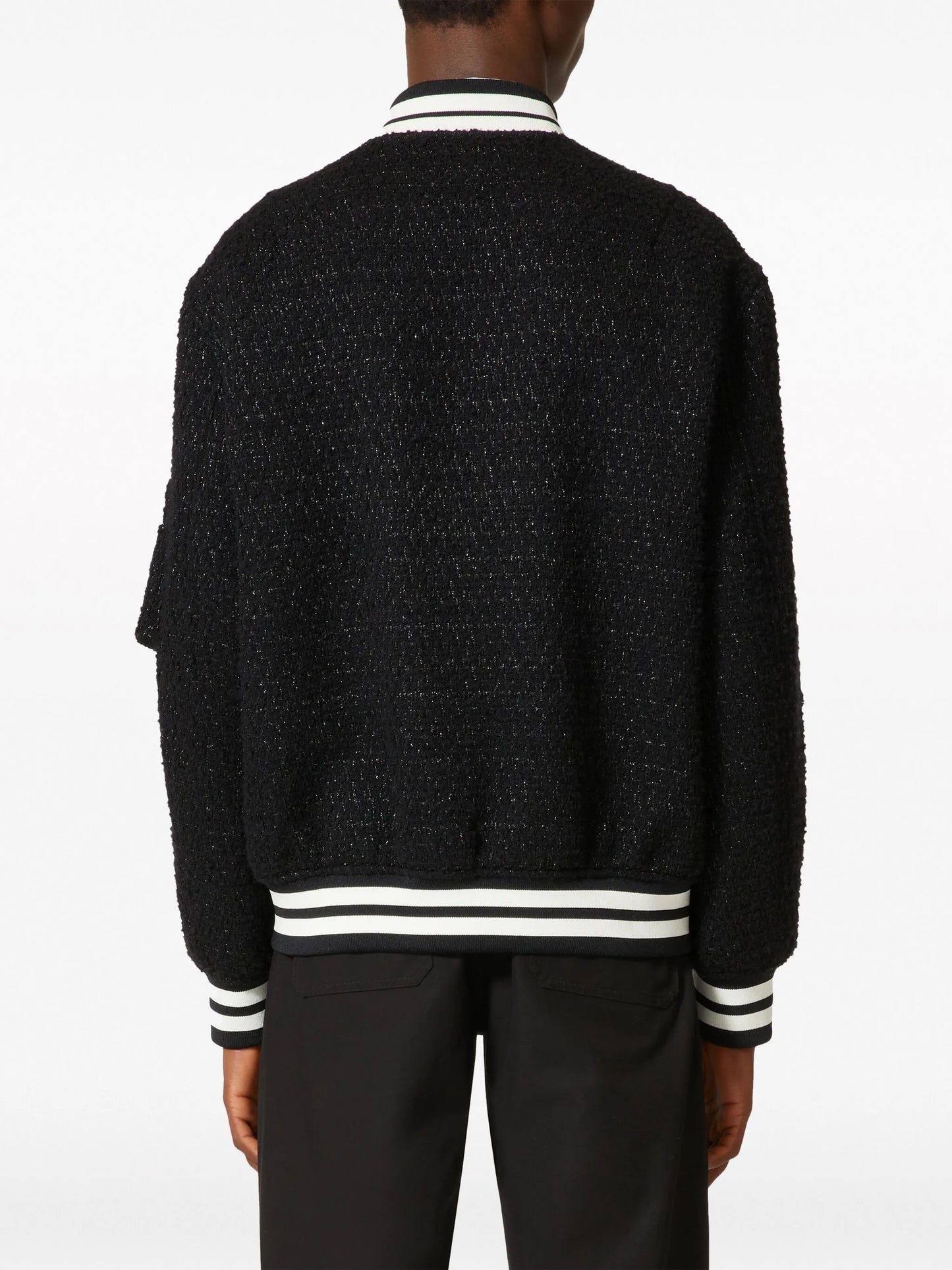 VLogo Signature tweed bomber jacket
