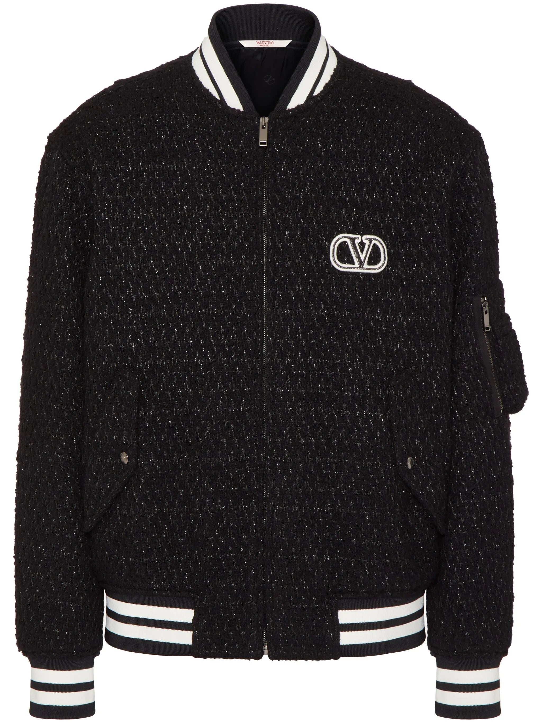 VLogo Signature tweed bomber jacket
