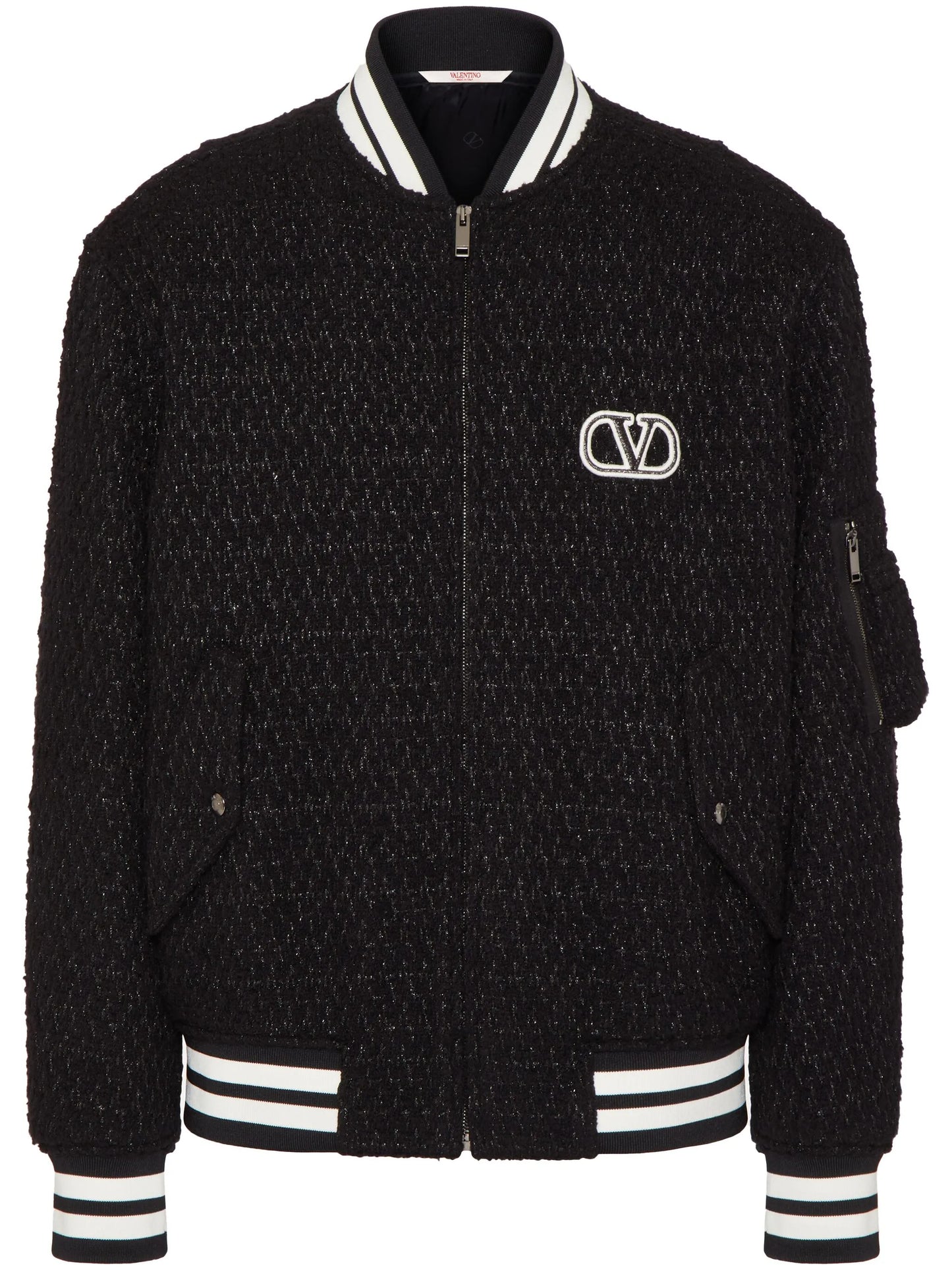 VLogo Signature tweed bomber jacket