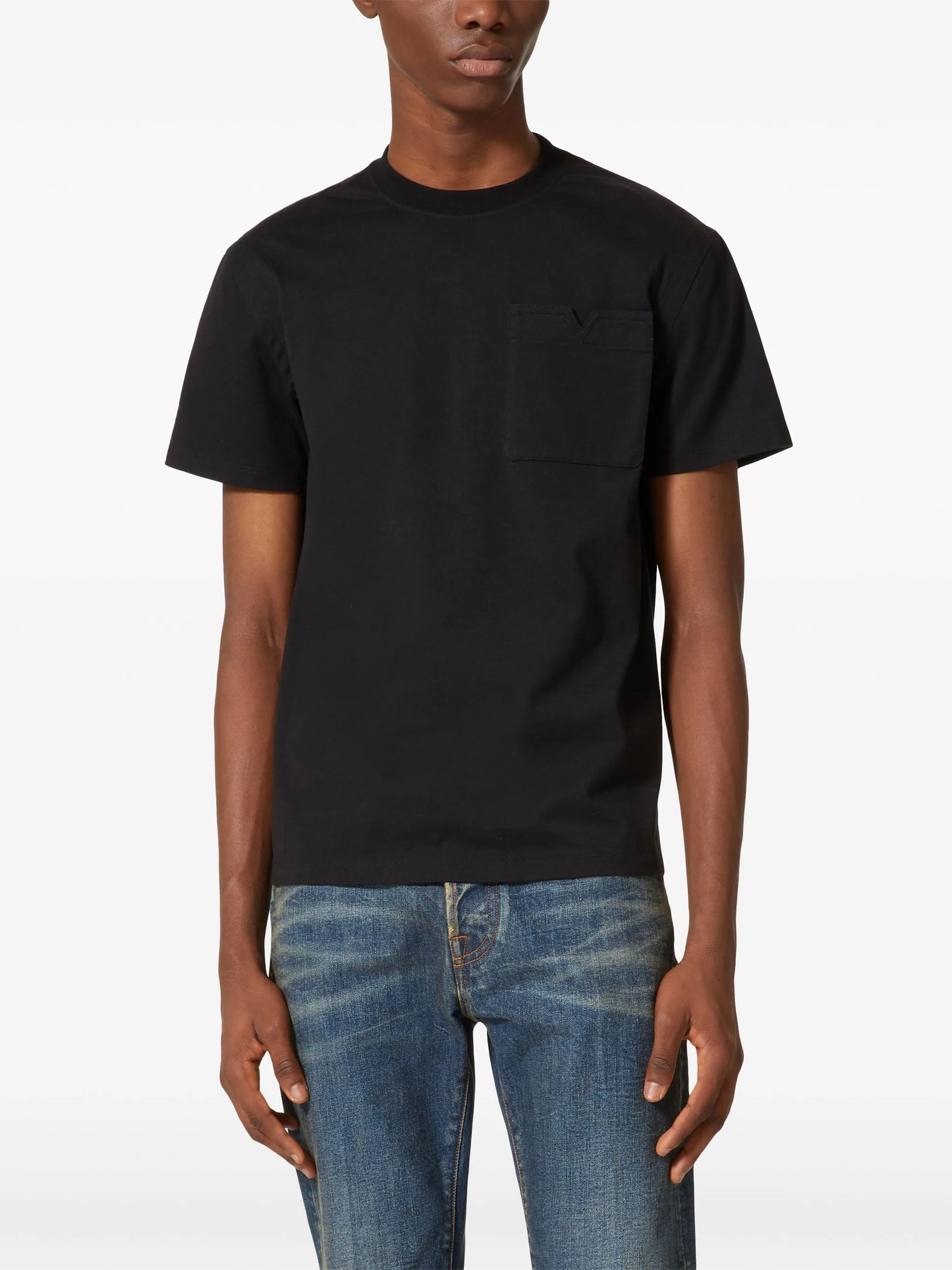V-detail cotton T-shirt