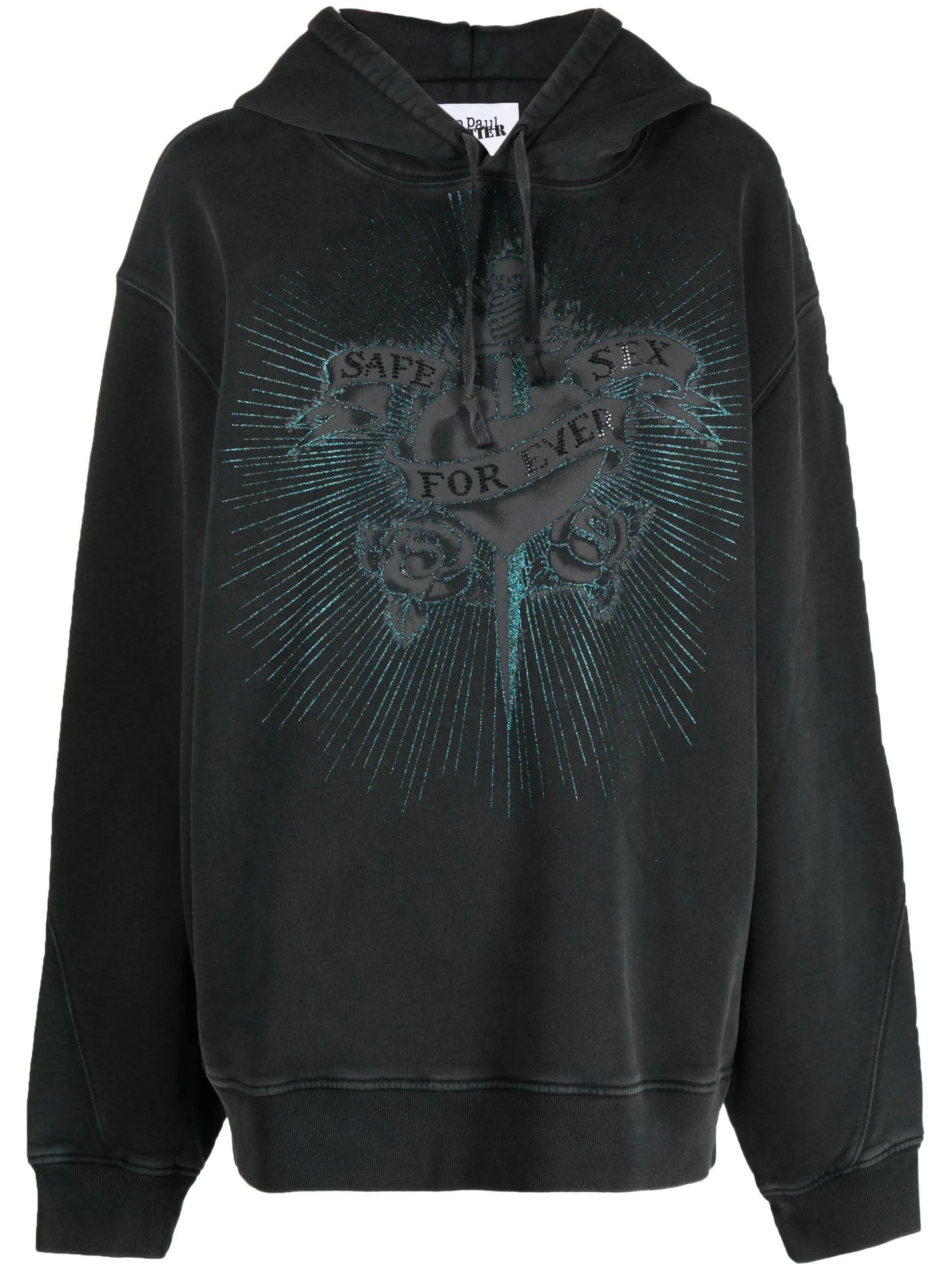 crystal-embellished cotton hoodie