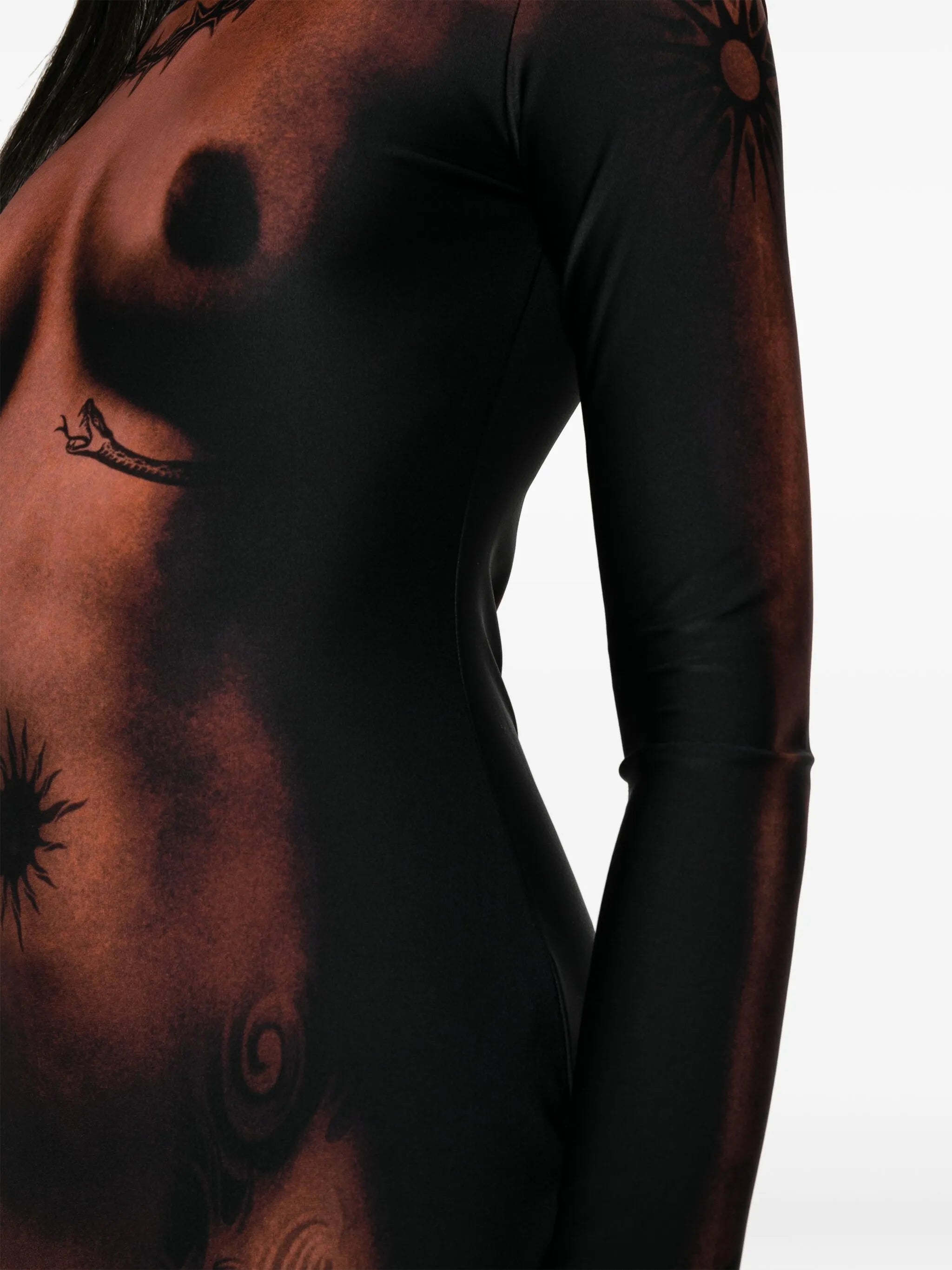 tattoo-print trompe l'œil dress