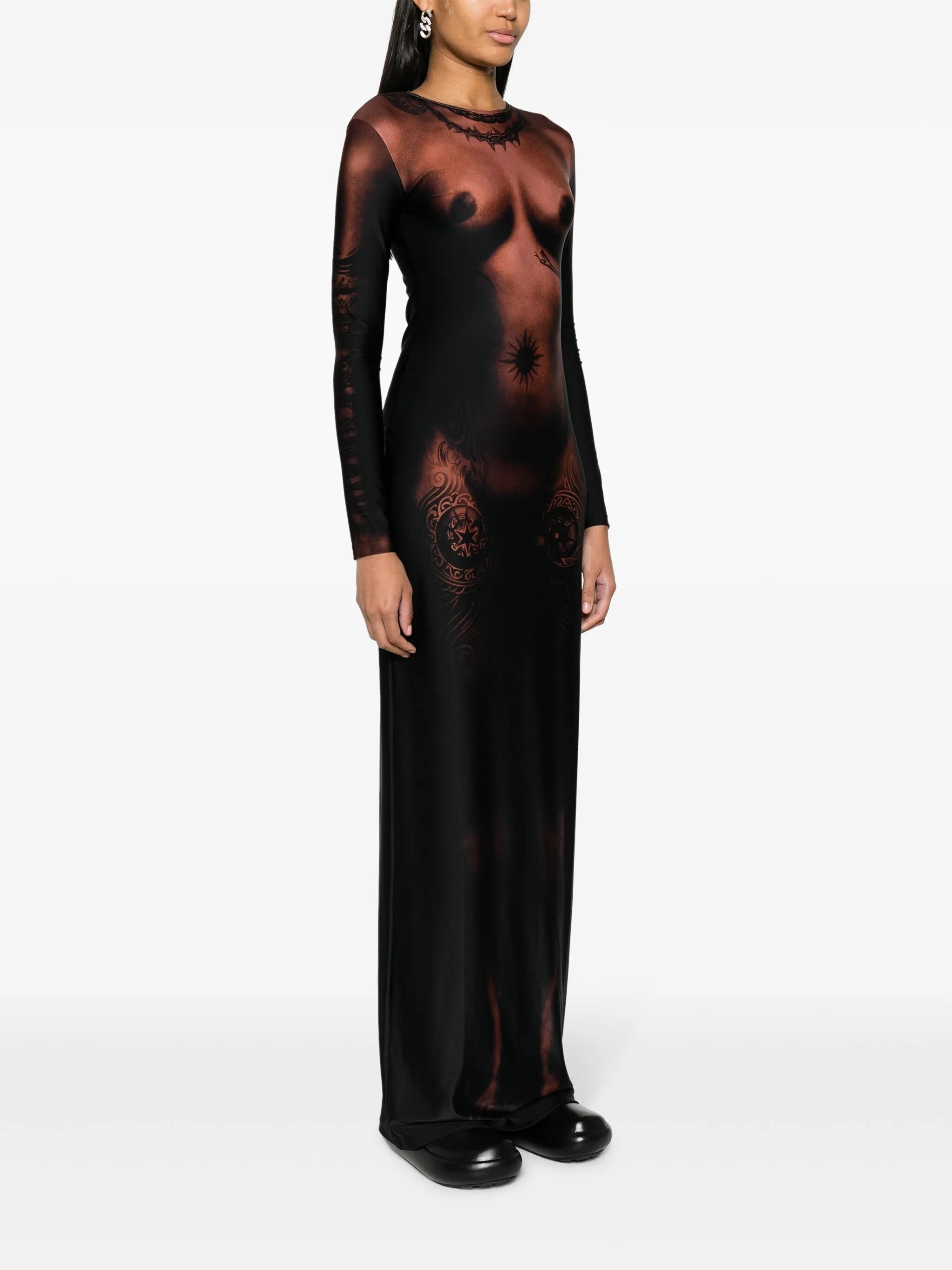 tattoo-print trompe l'œil dress