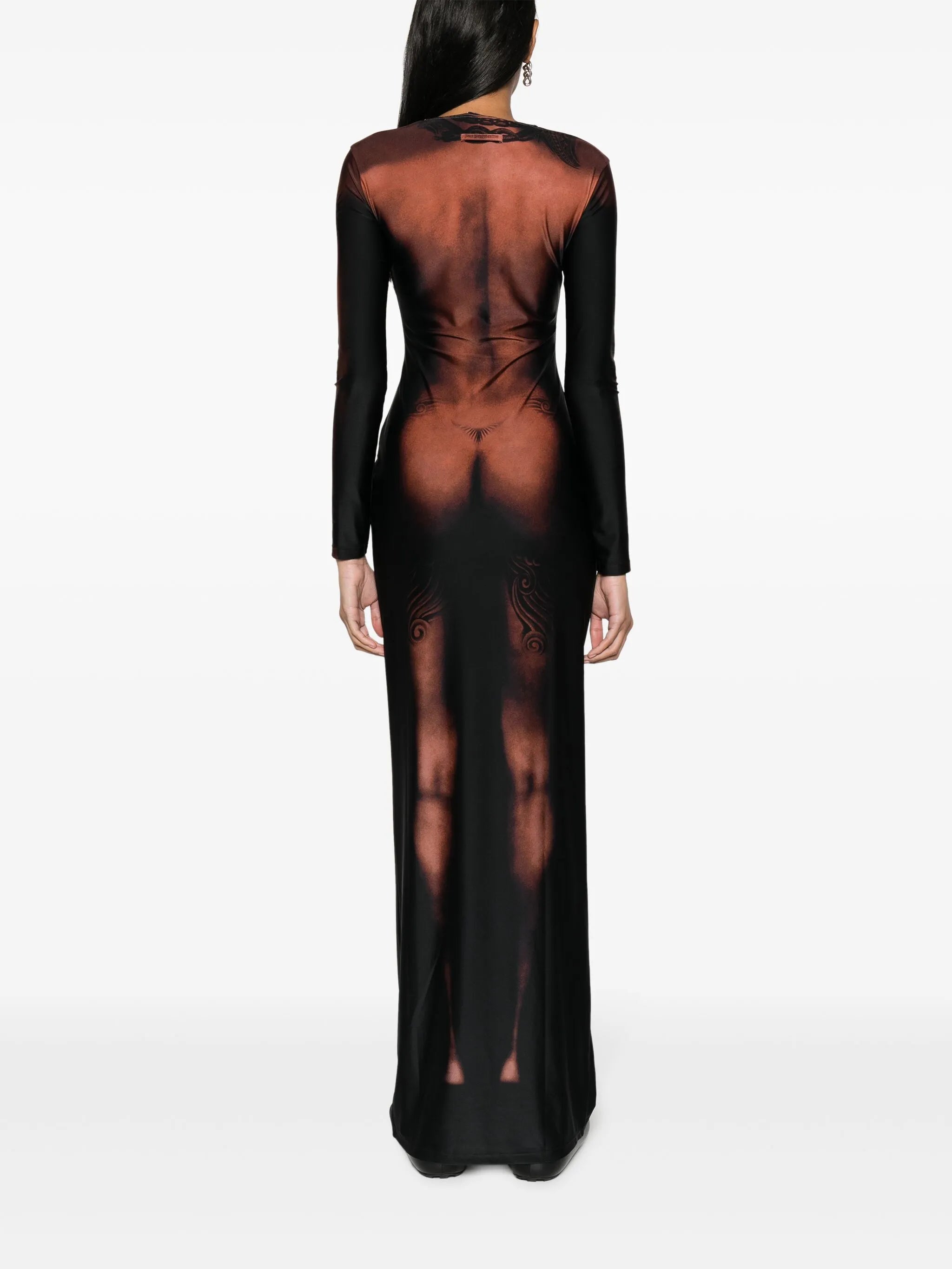 tattoo-print trompe l'œil dress