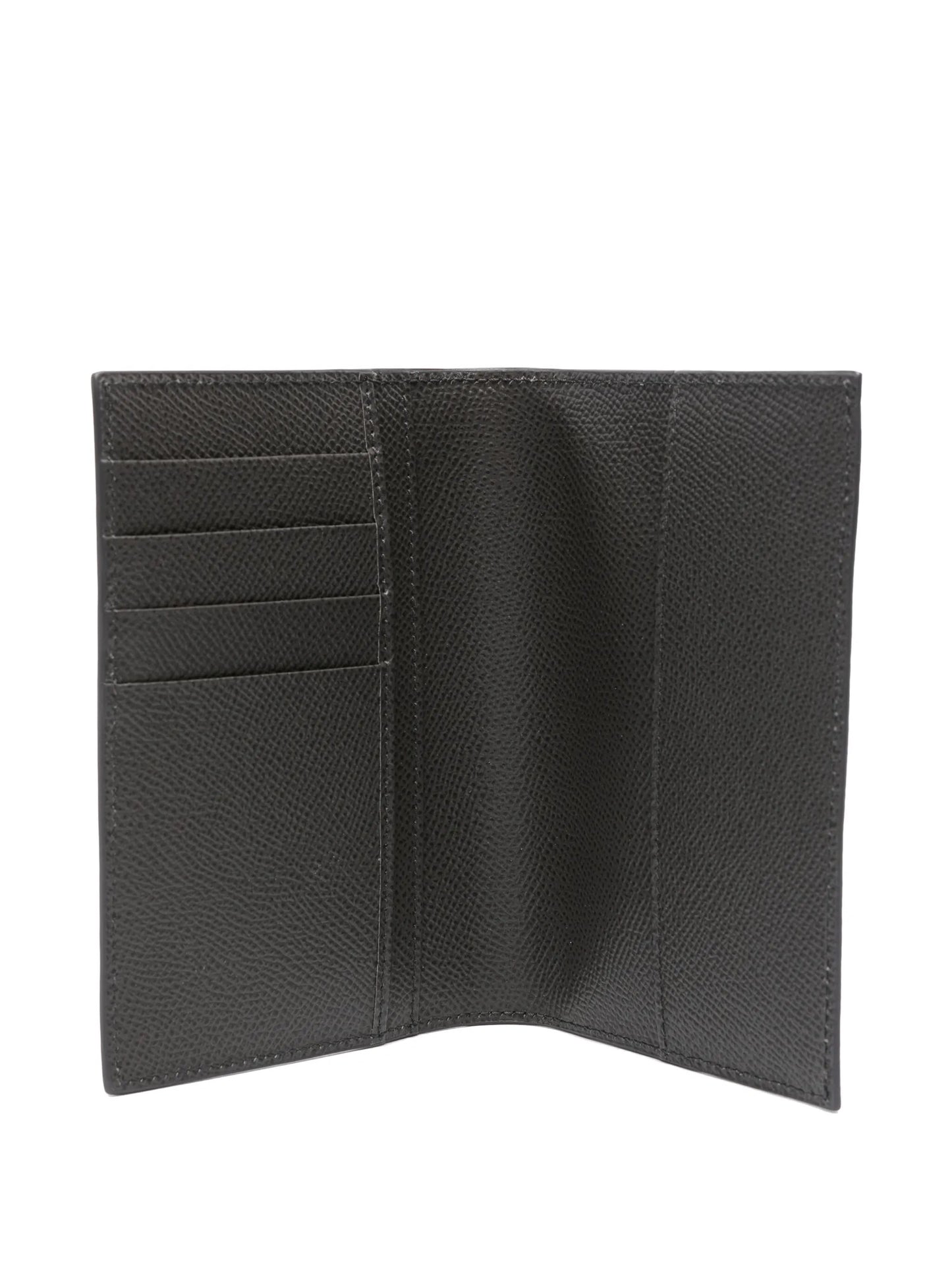 logo-plaque leather folded wallet