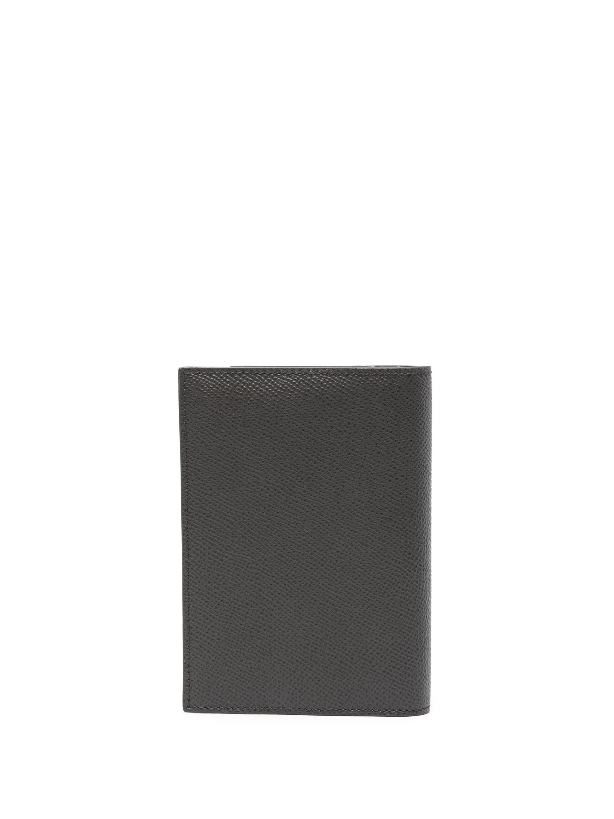 logo-plaque leather folded wallet
