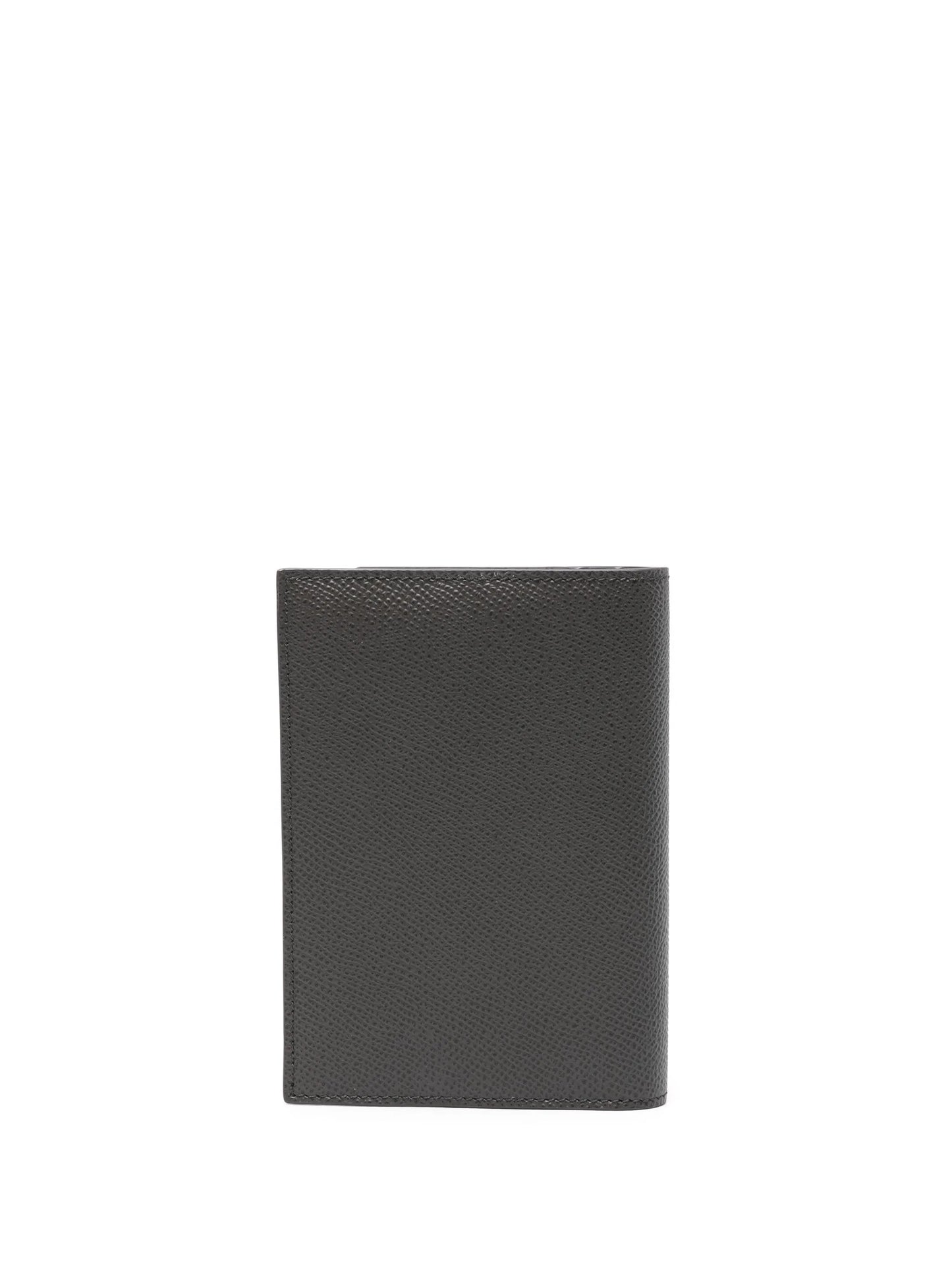 logo-plaque leather folded wallet