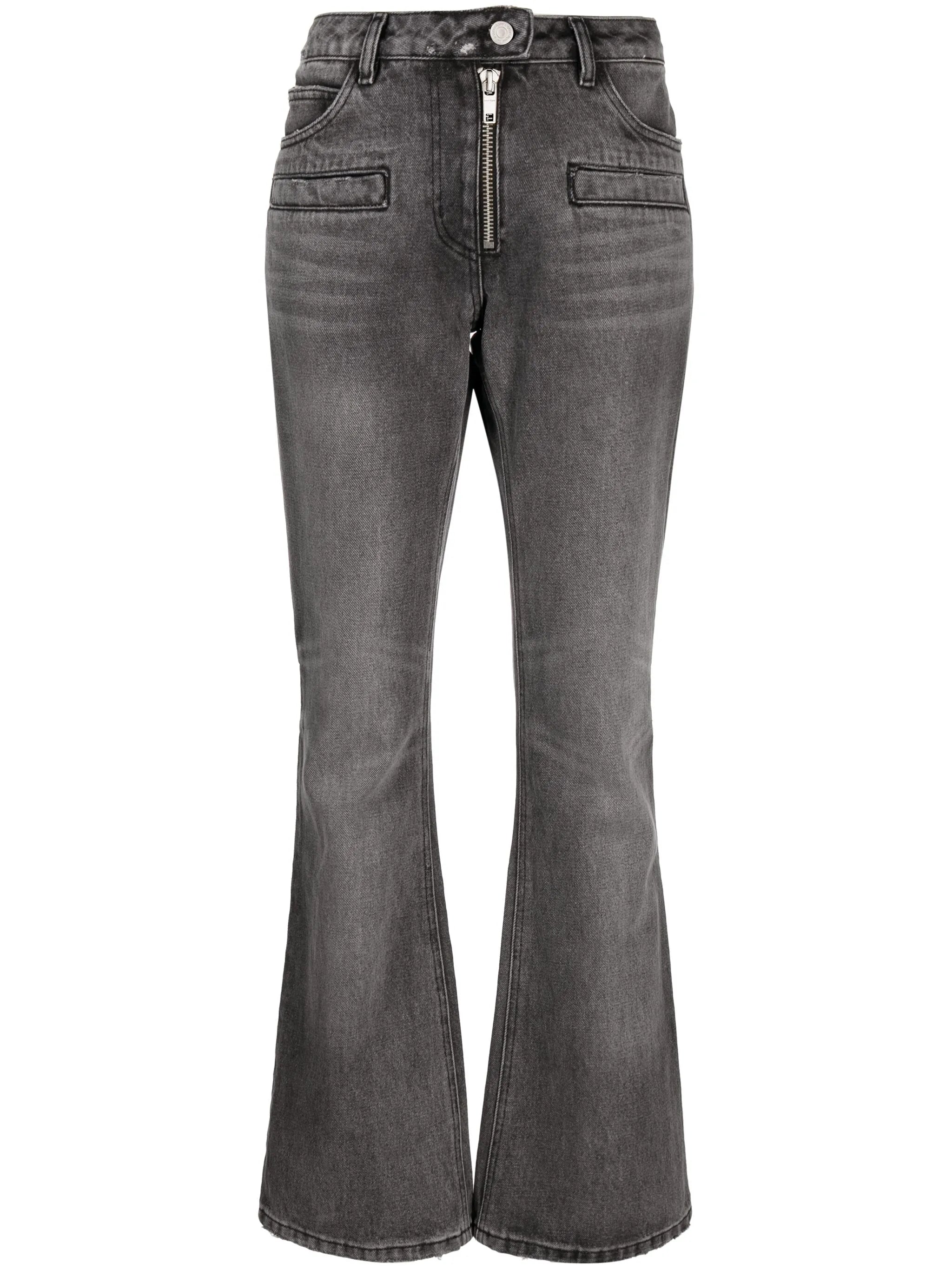mid-rise cotton flare jeans
