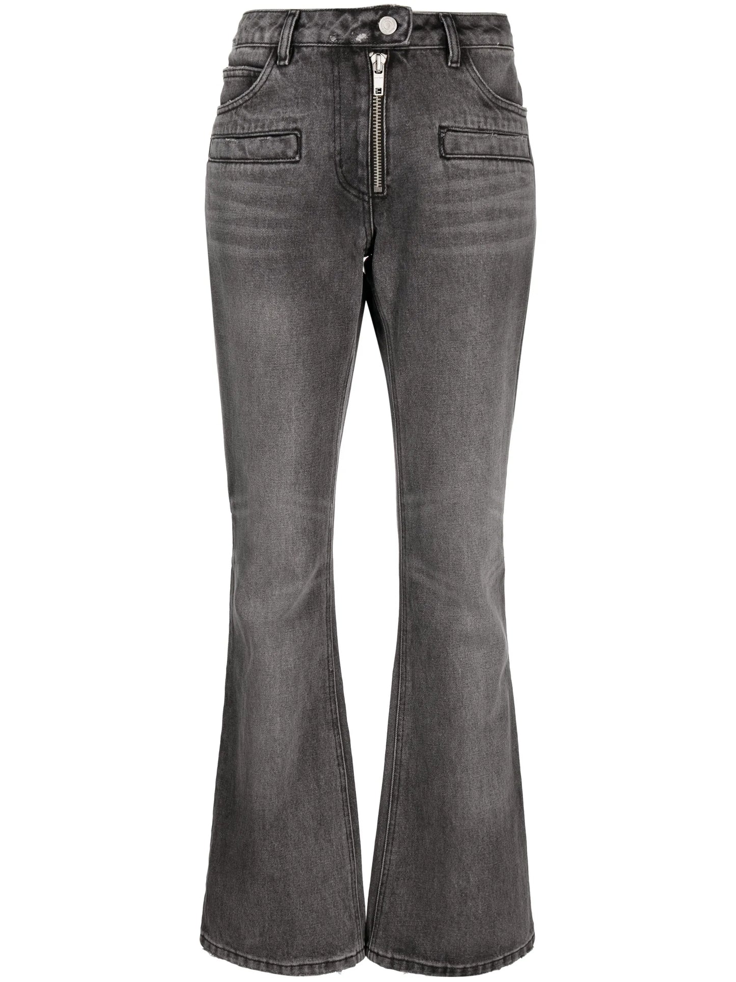 mid-rise cotton flare jeans