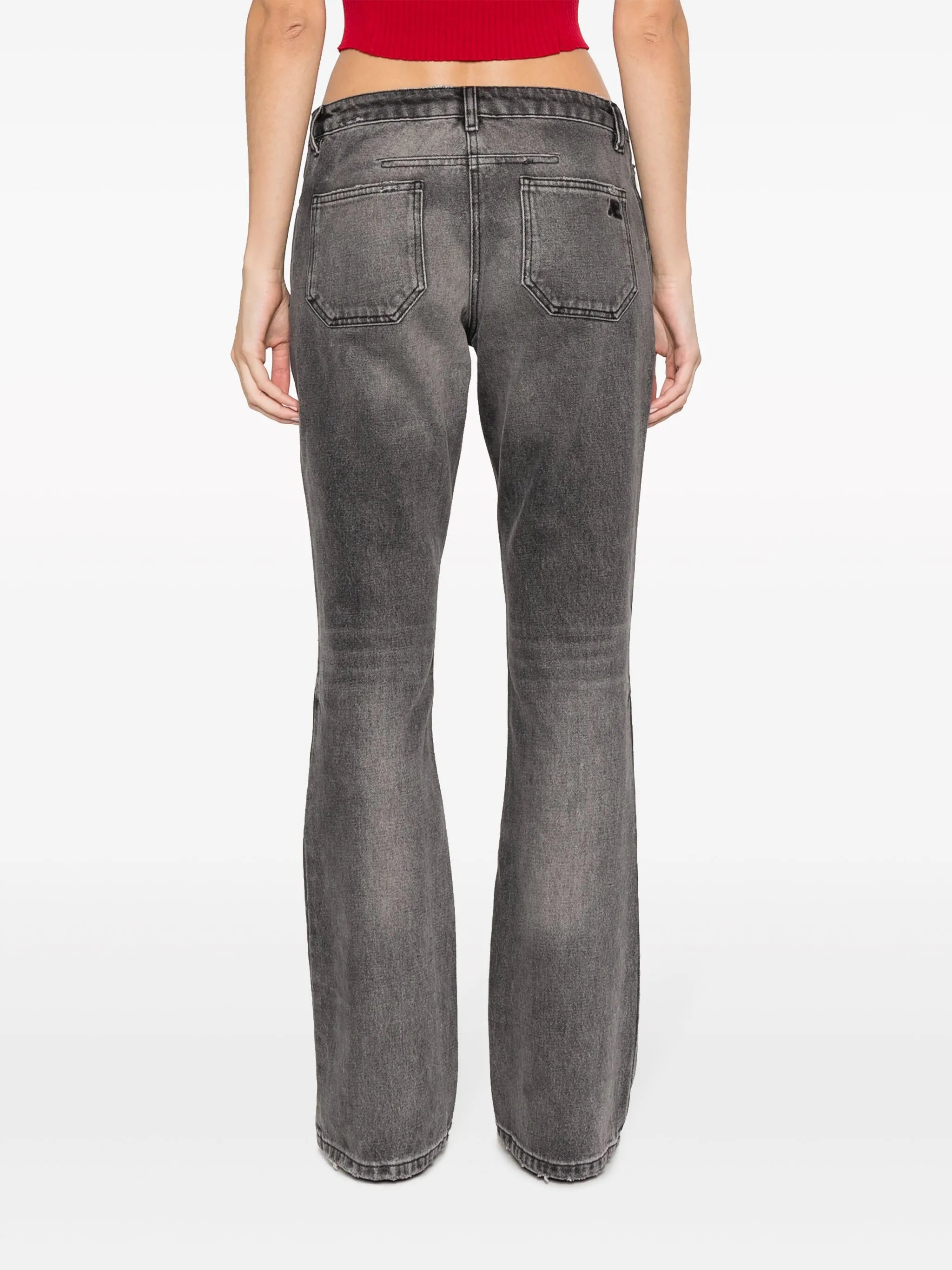 mid-rise cotton flare jeans