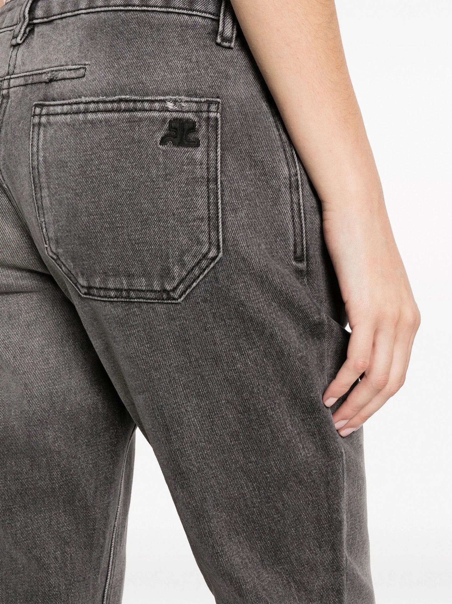 mid-rise cotton flare jeans