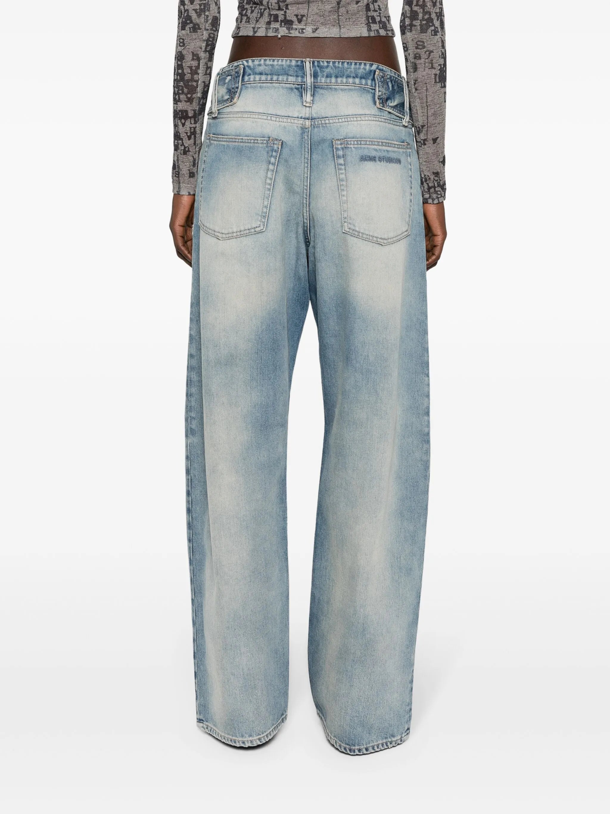 low-rise wide-leg jeans