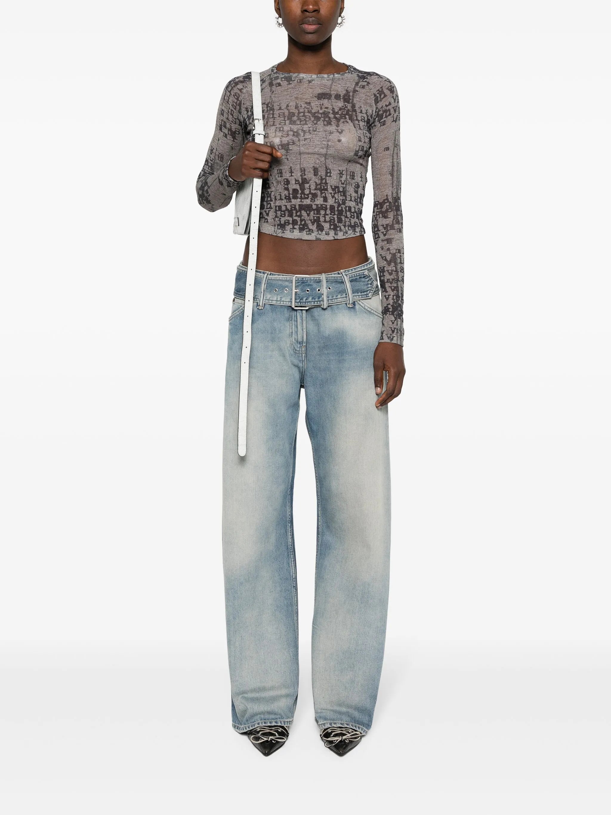 low-rise wide-leg jeans