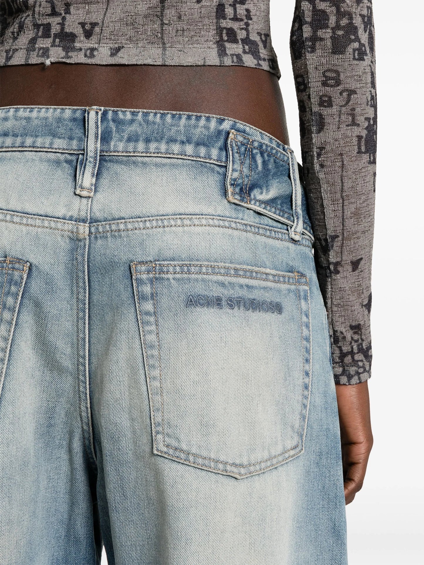 low-rise wide-leg jeans