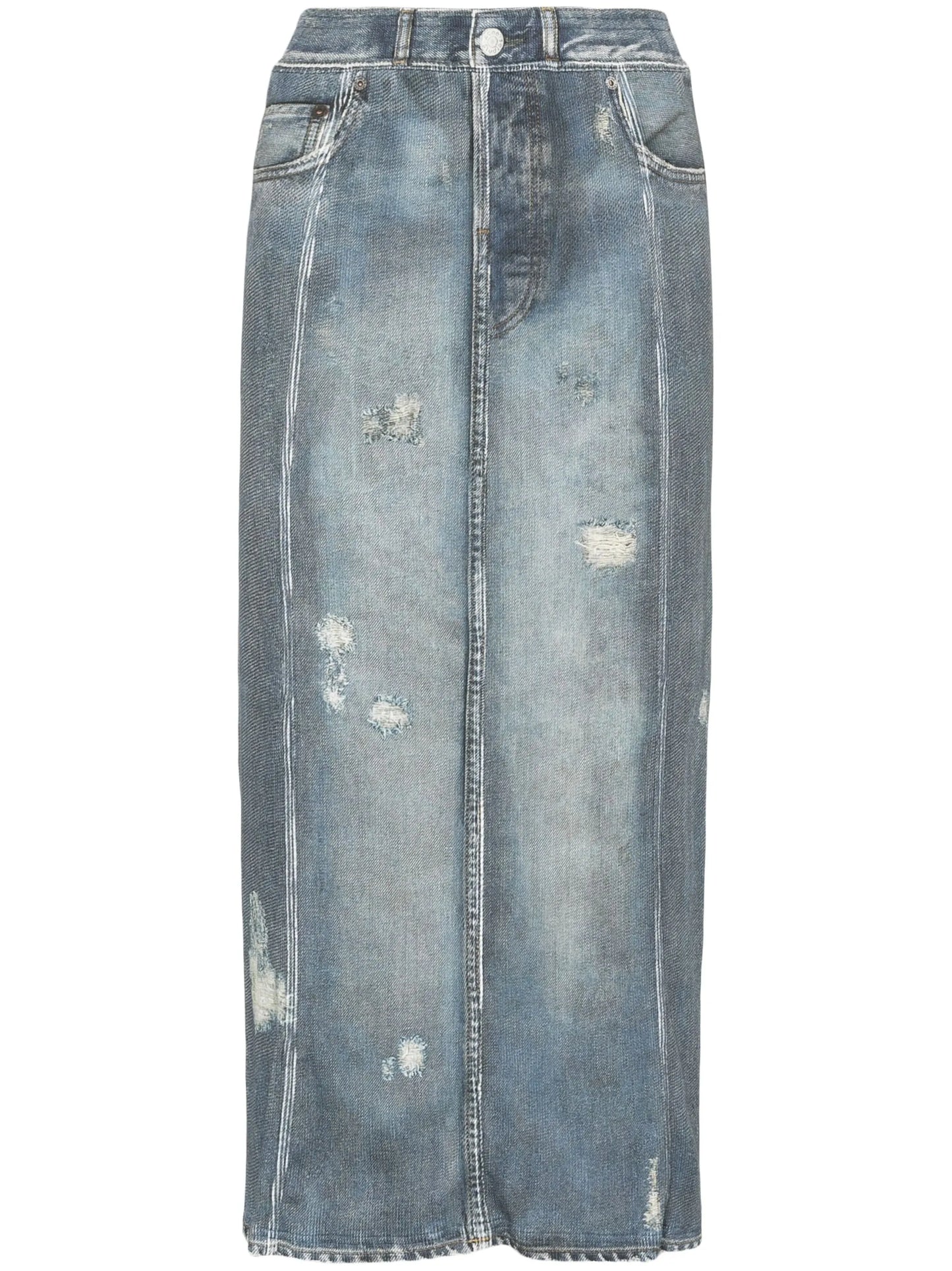 trompe-l'oeil midi skirt