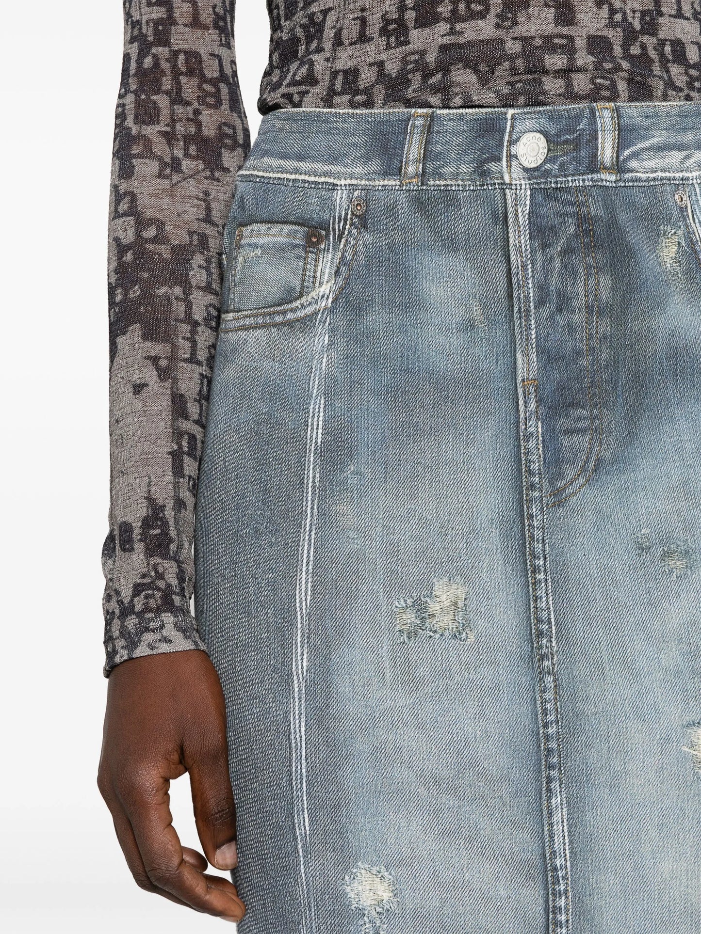 trompe-l'oeil midi skirt