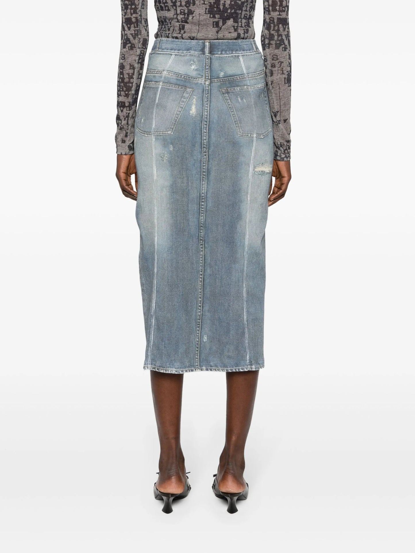 trompe-l'oeil midi skirt