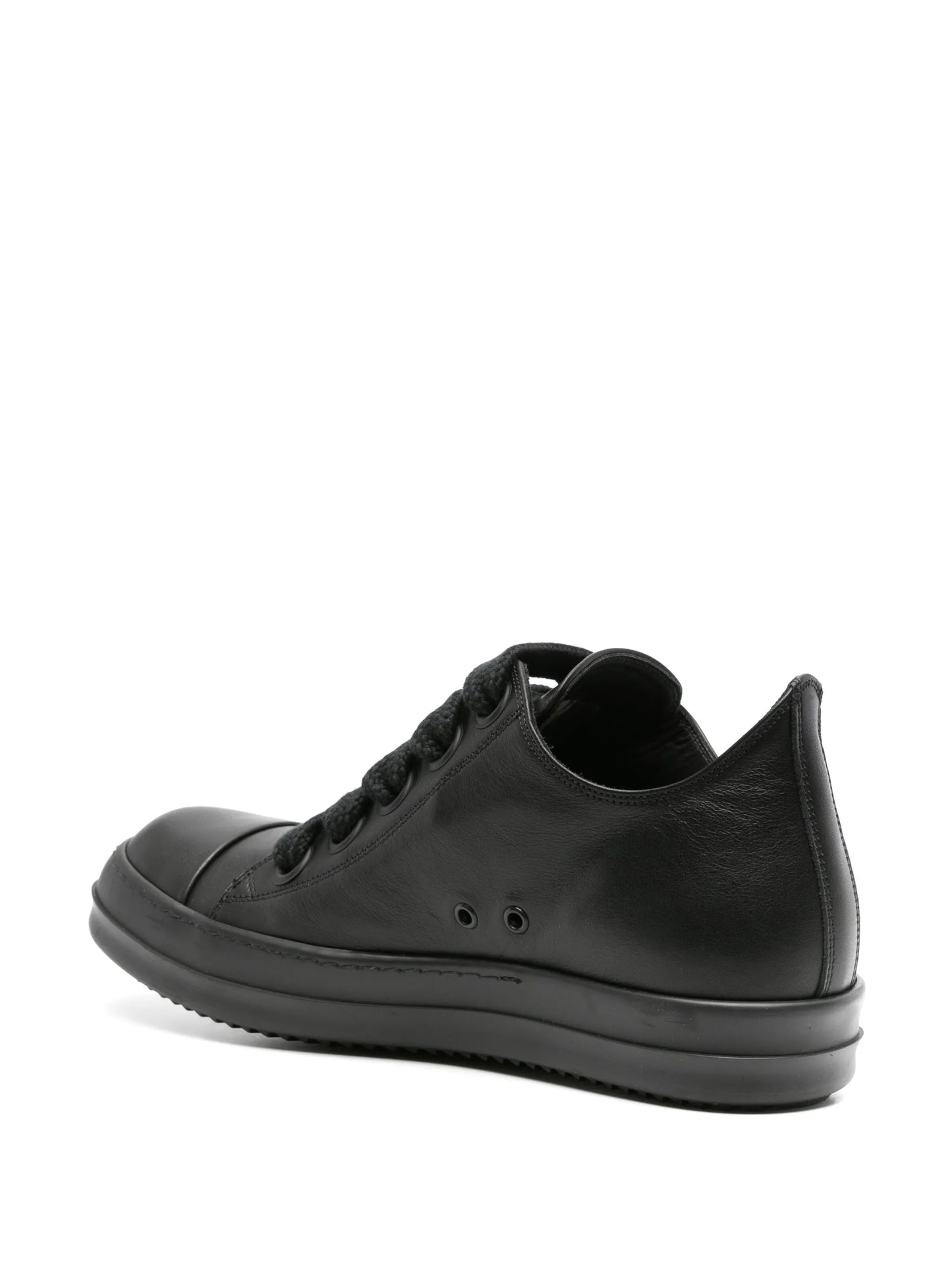 round-toe leather sneakers