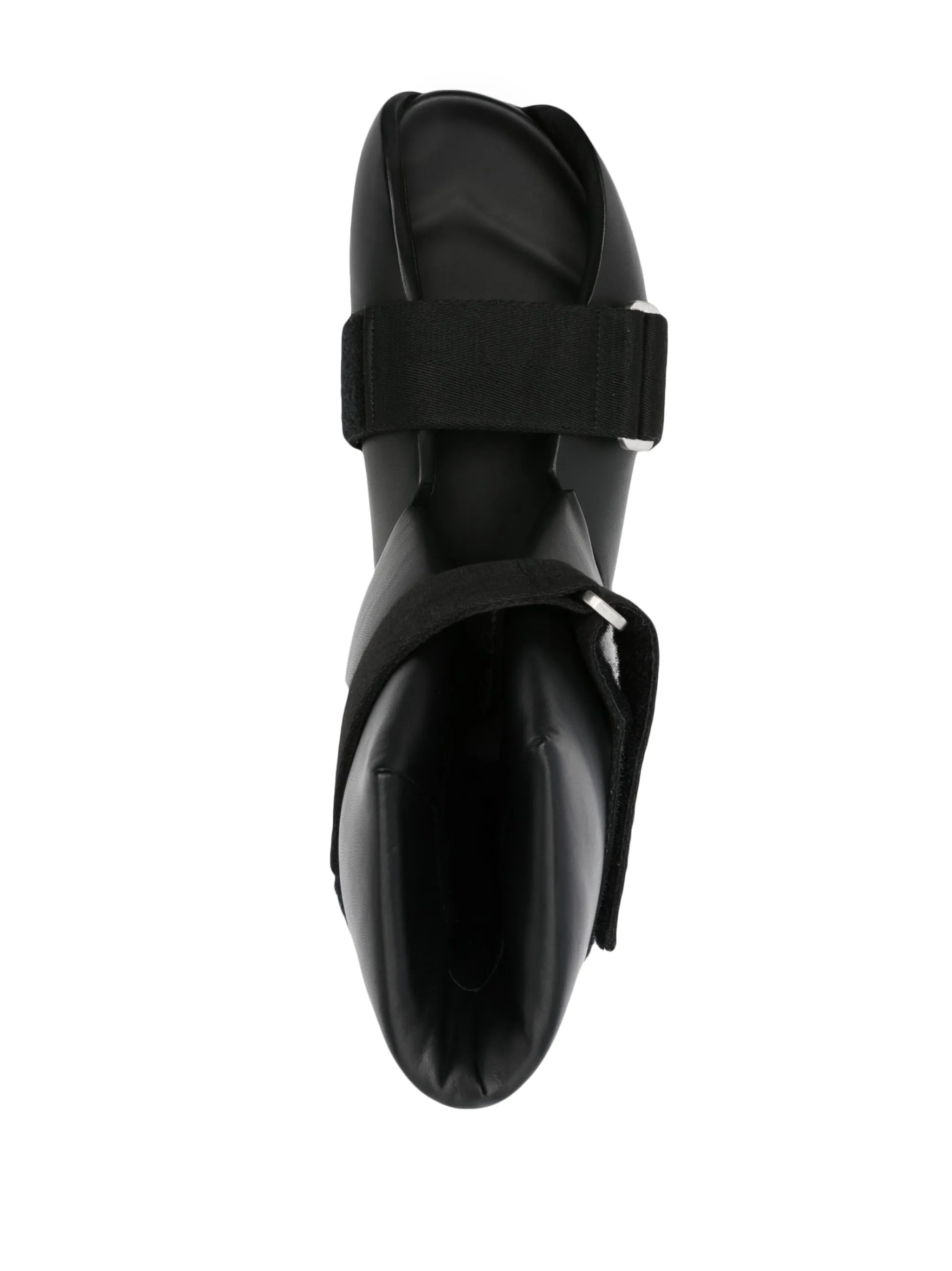 Splint open-toe leather boots