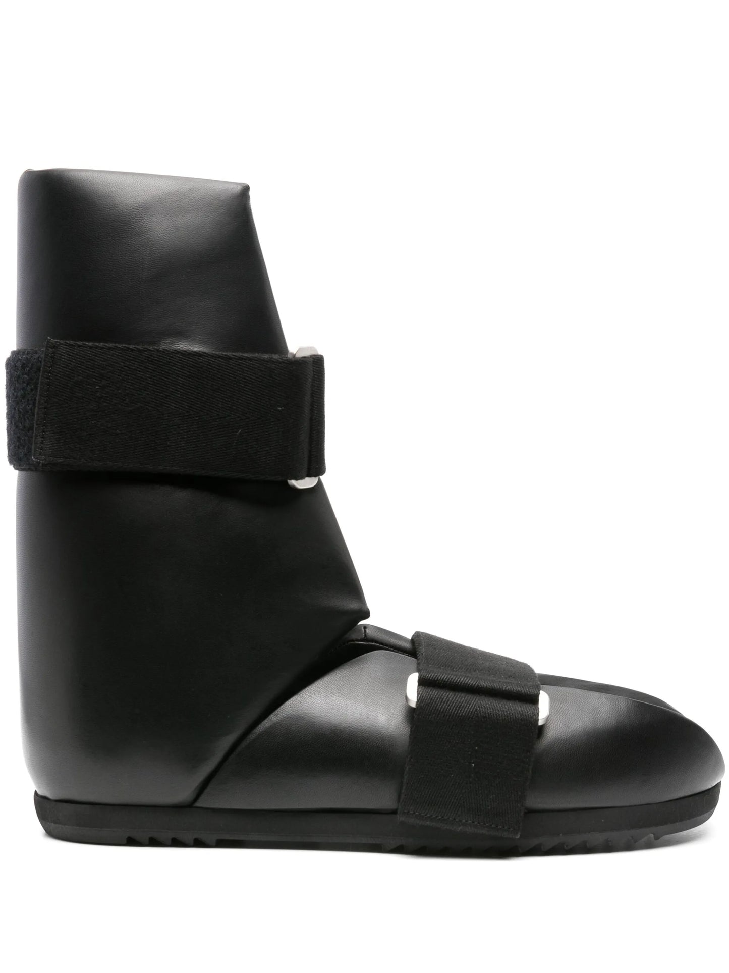 Splint open-toe leather boots