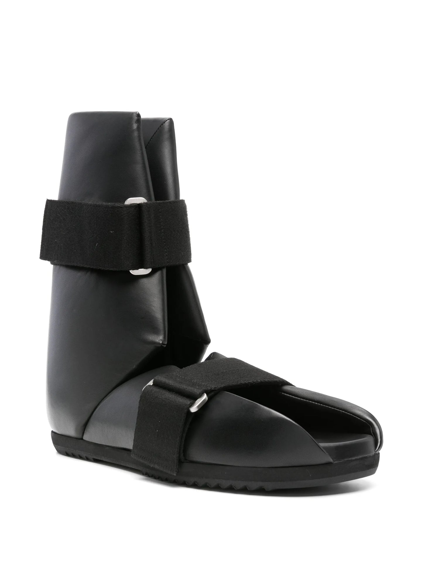 Splint open-toe leather boots
