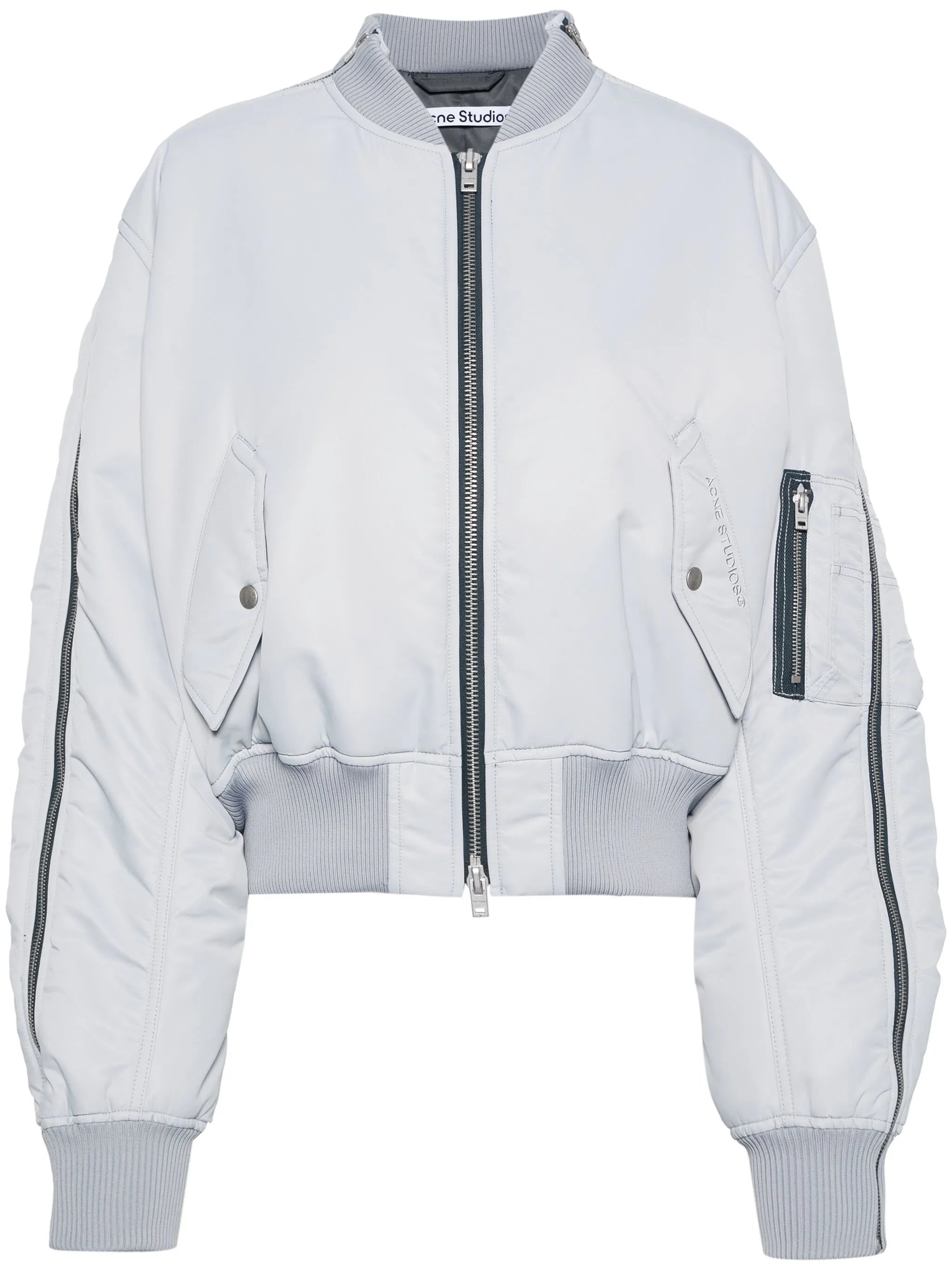 zip-detail padded bomber jacket