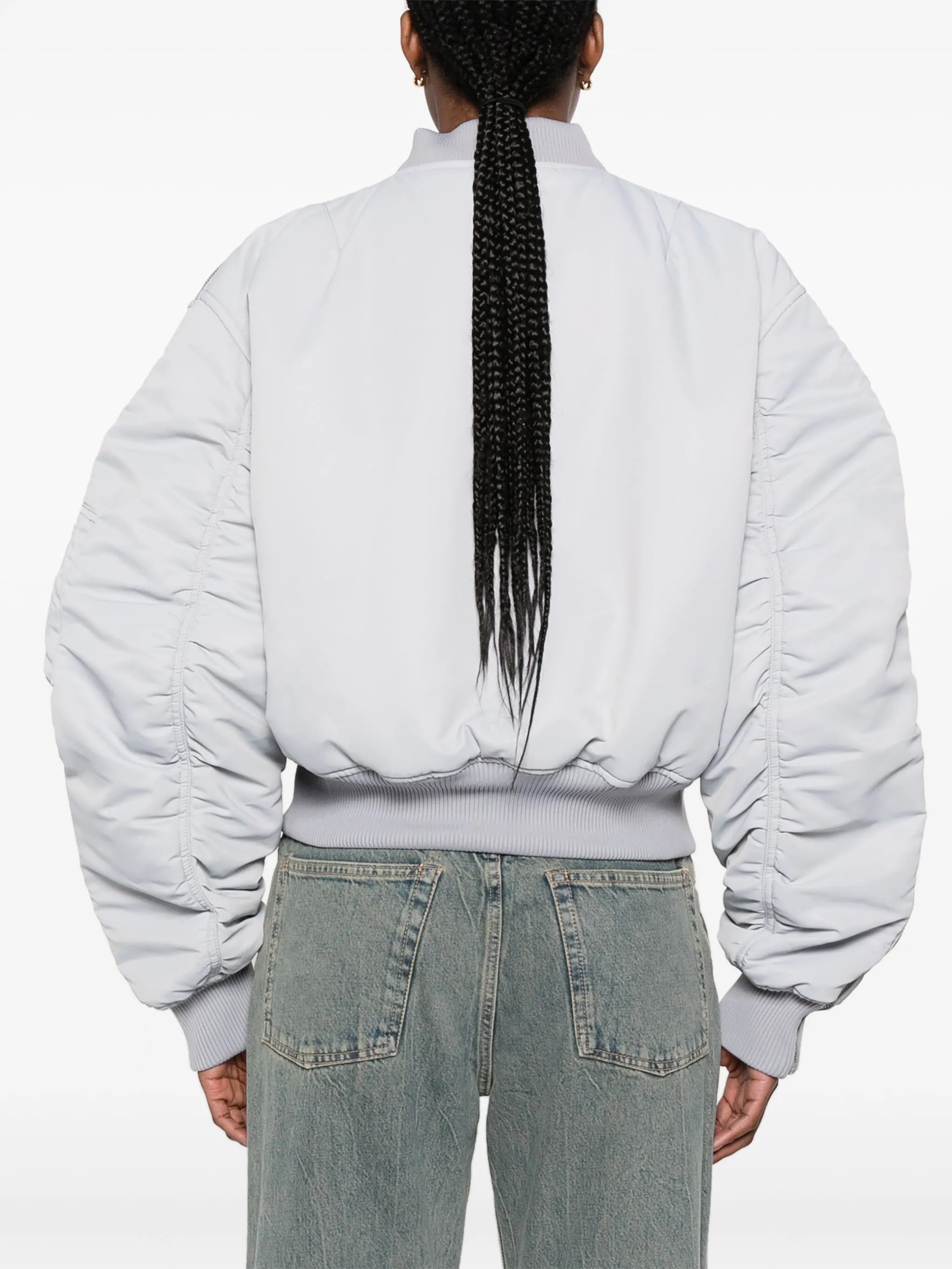 zip-detail padded bomber jacket
