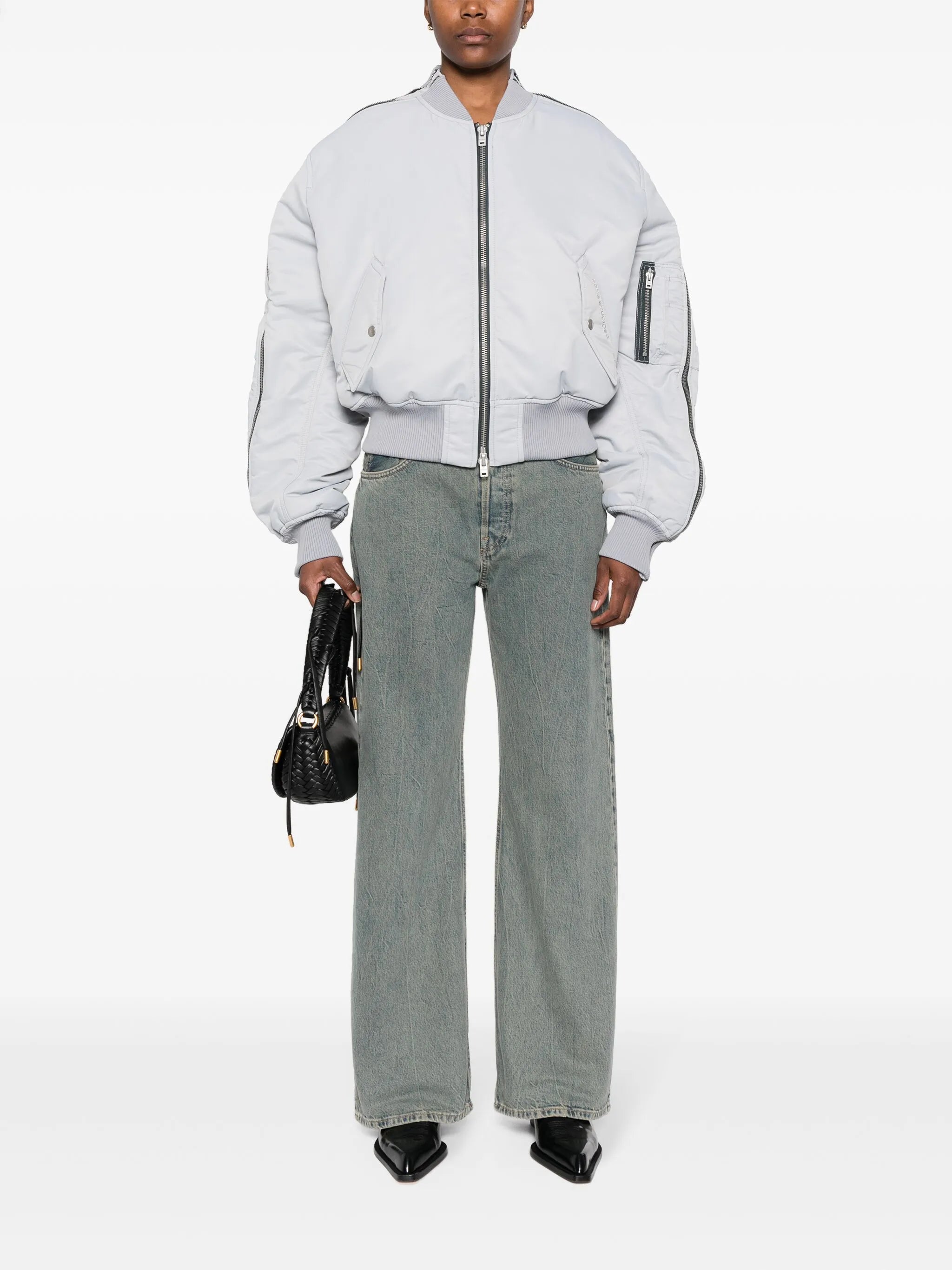 zip-detail padded bomber jacket