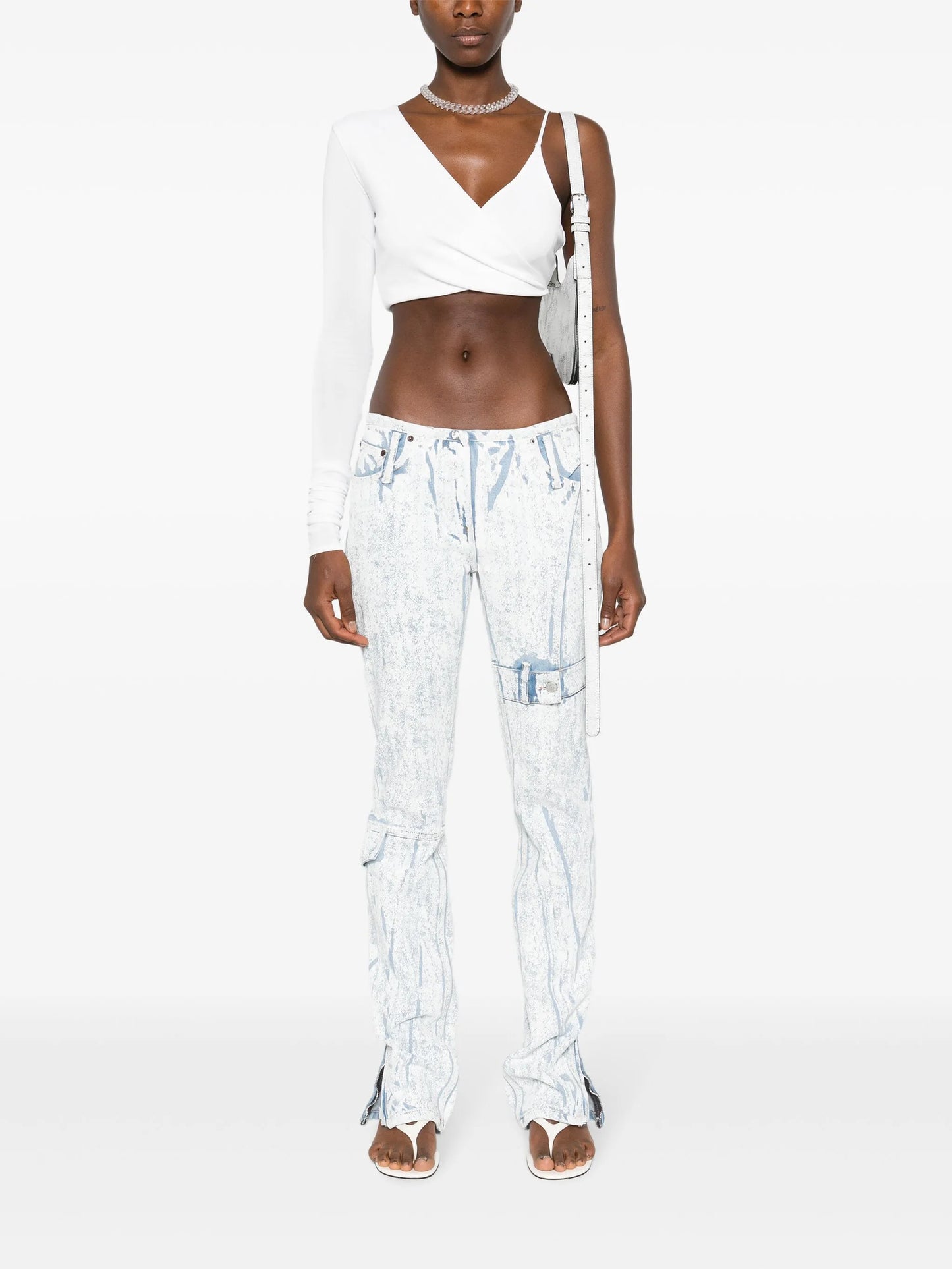 low-rise tapered-leg jeans