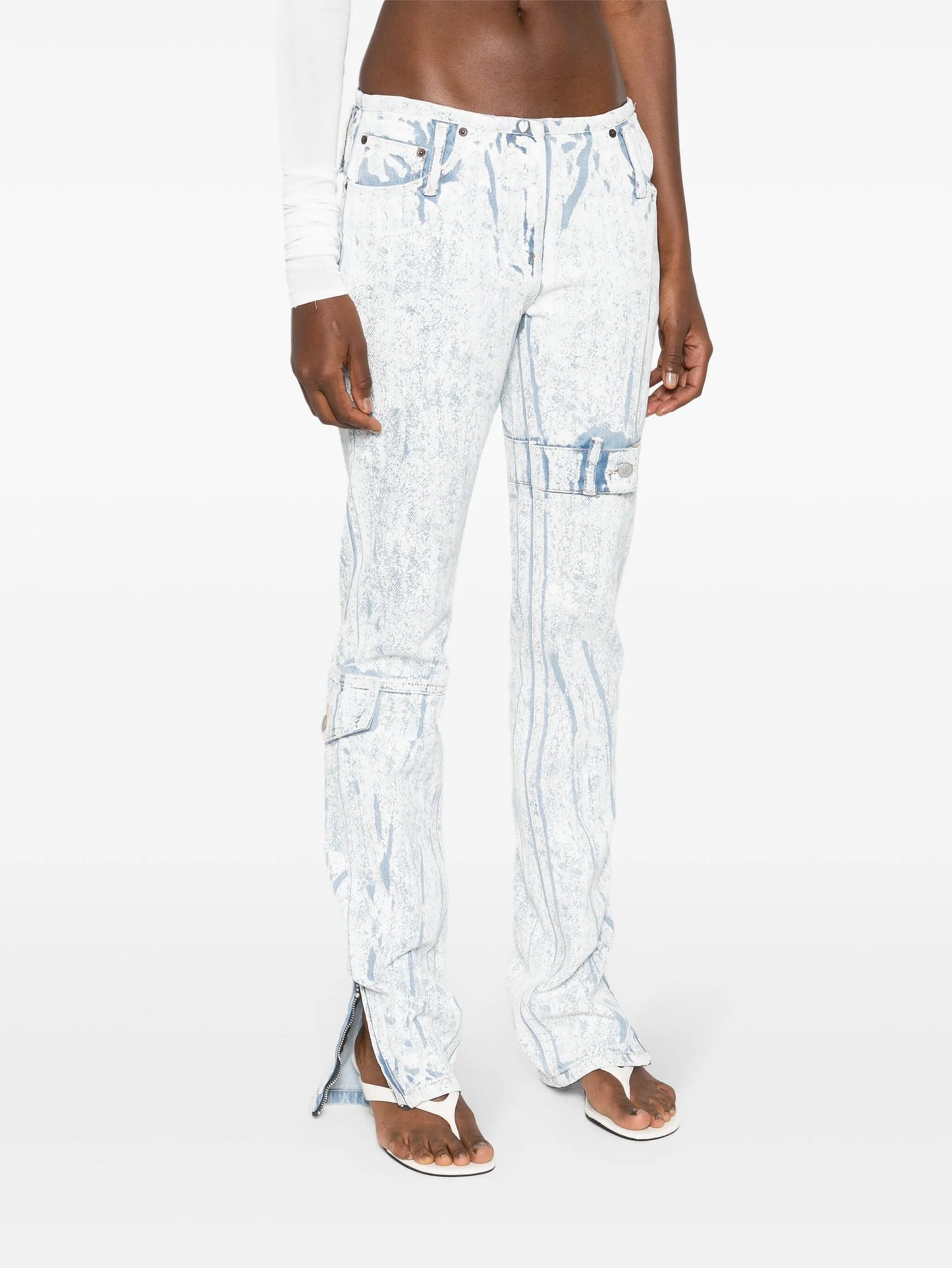 low-rise tapered-leg jeans