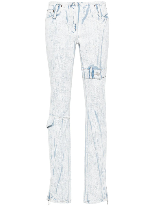 low-rise tapered-leg jeans