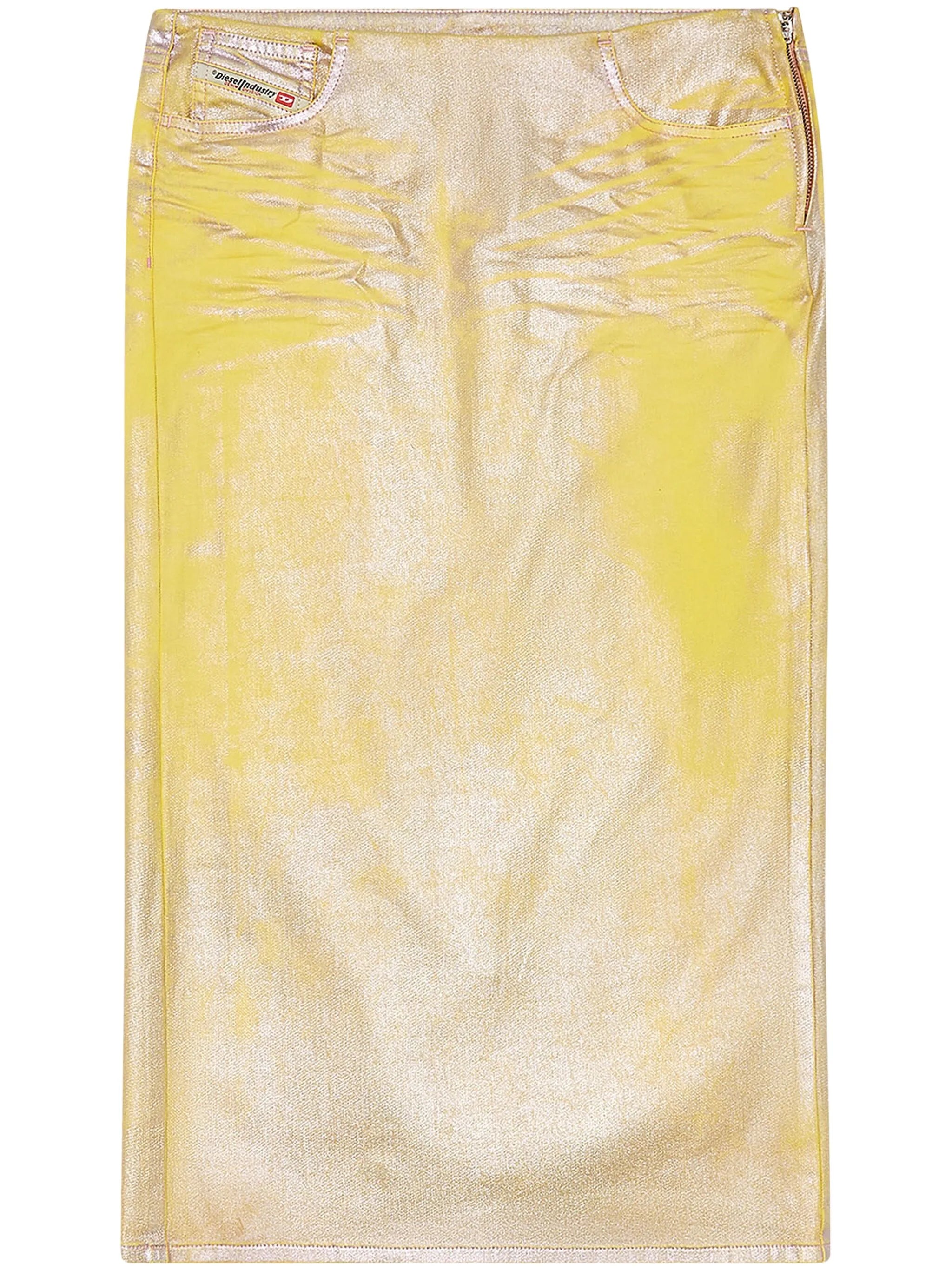 De-Pra-S2 laminated midi skirt