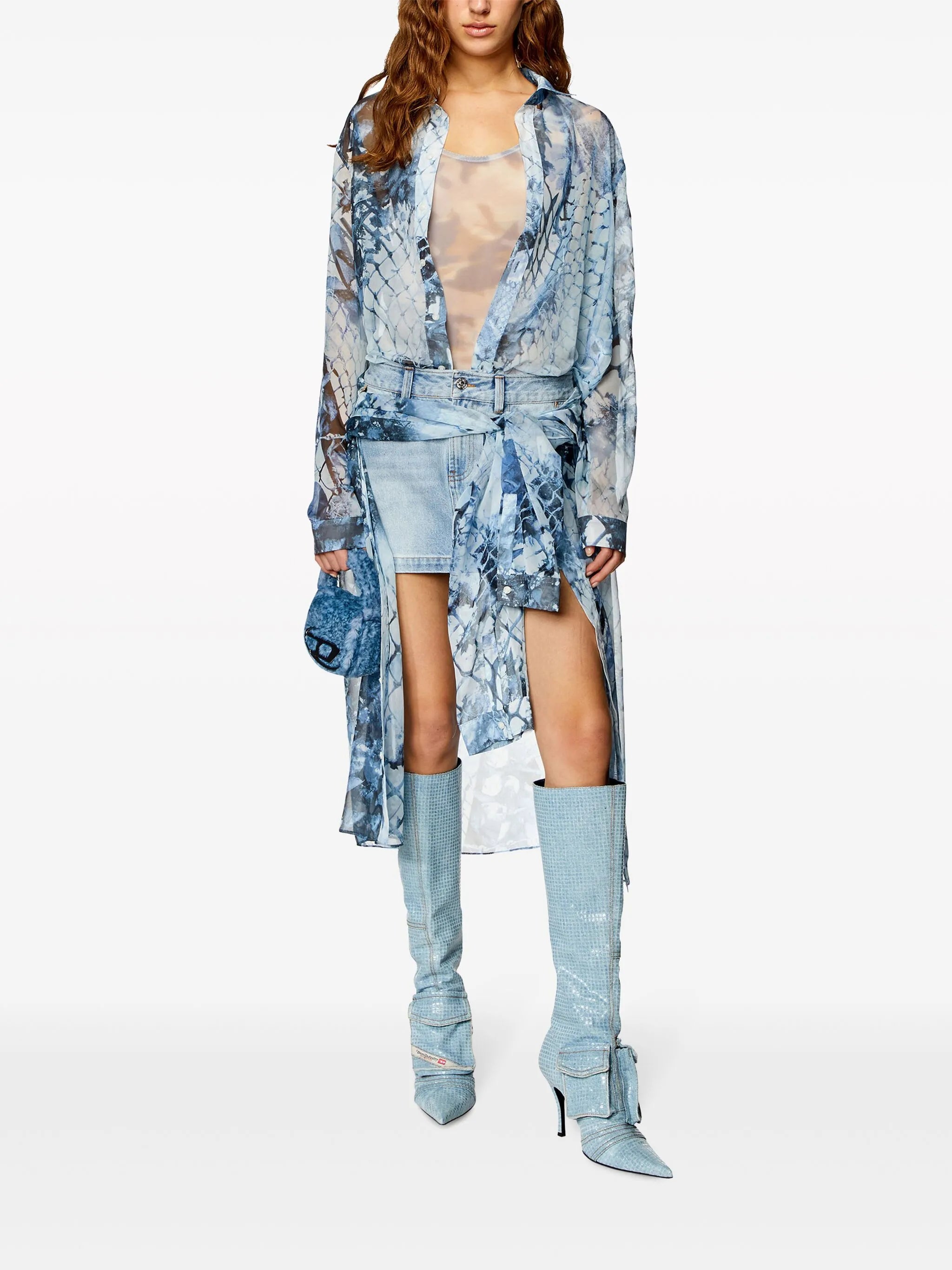 D-Jeaniel snakeskin-print midi dress