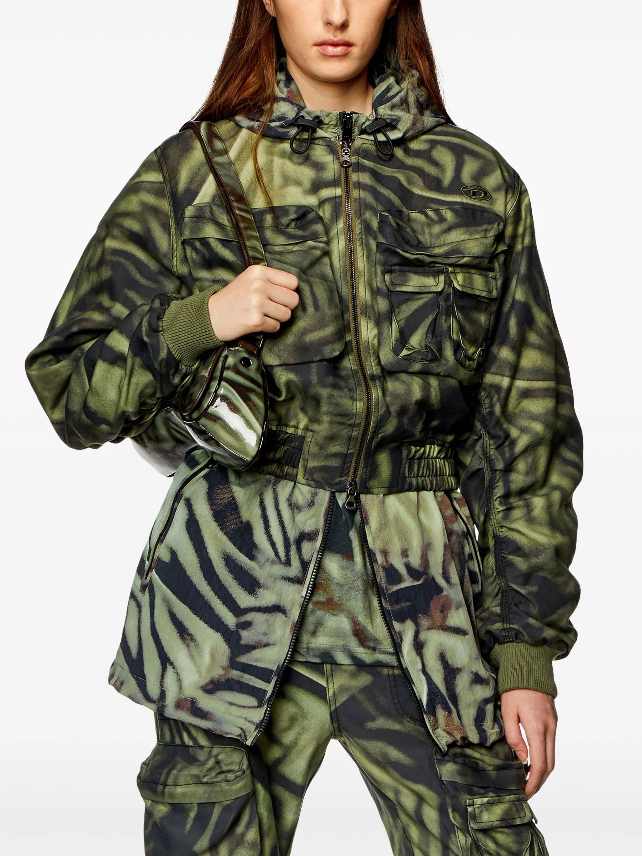 G-Khlow zebra-print bomber jacket