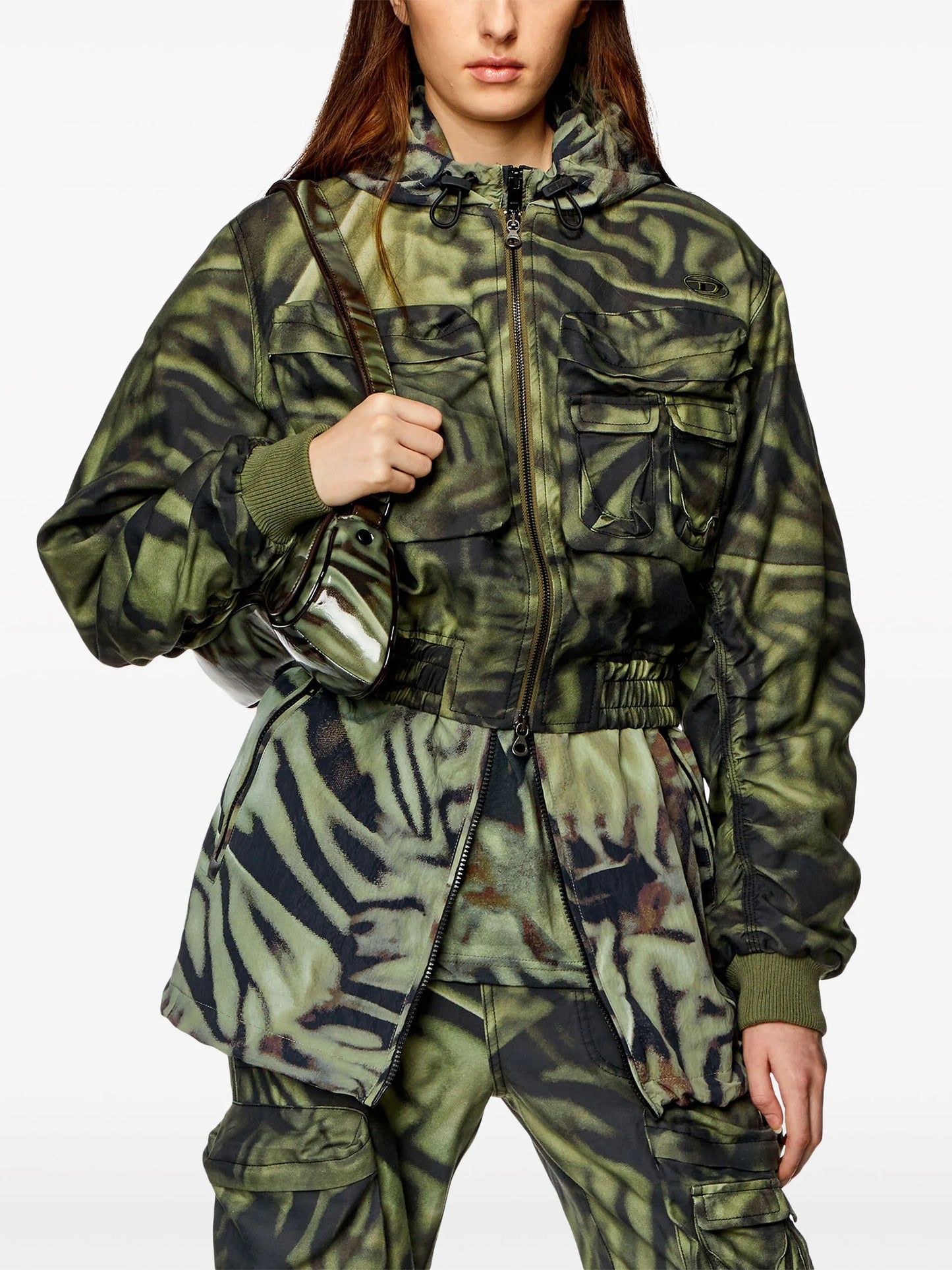 G-Khlow zebra-print bomber jacket