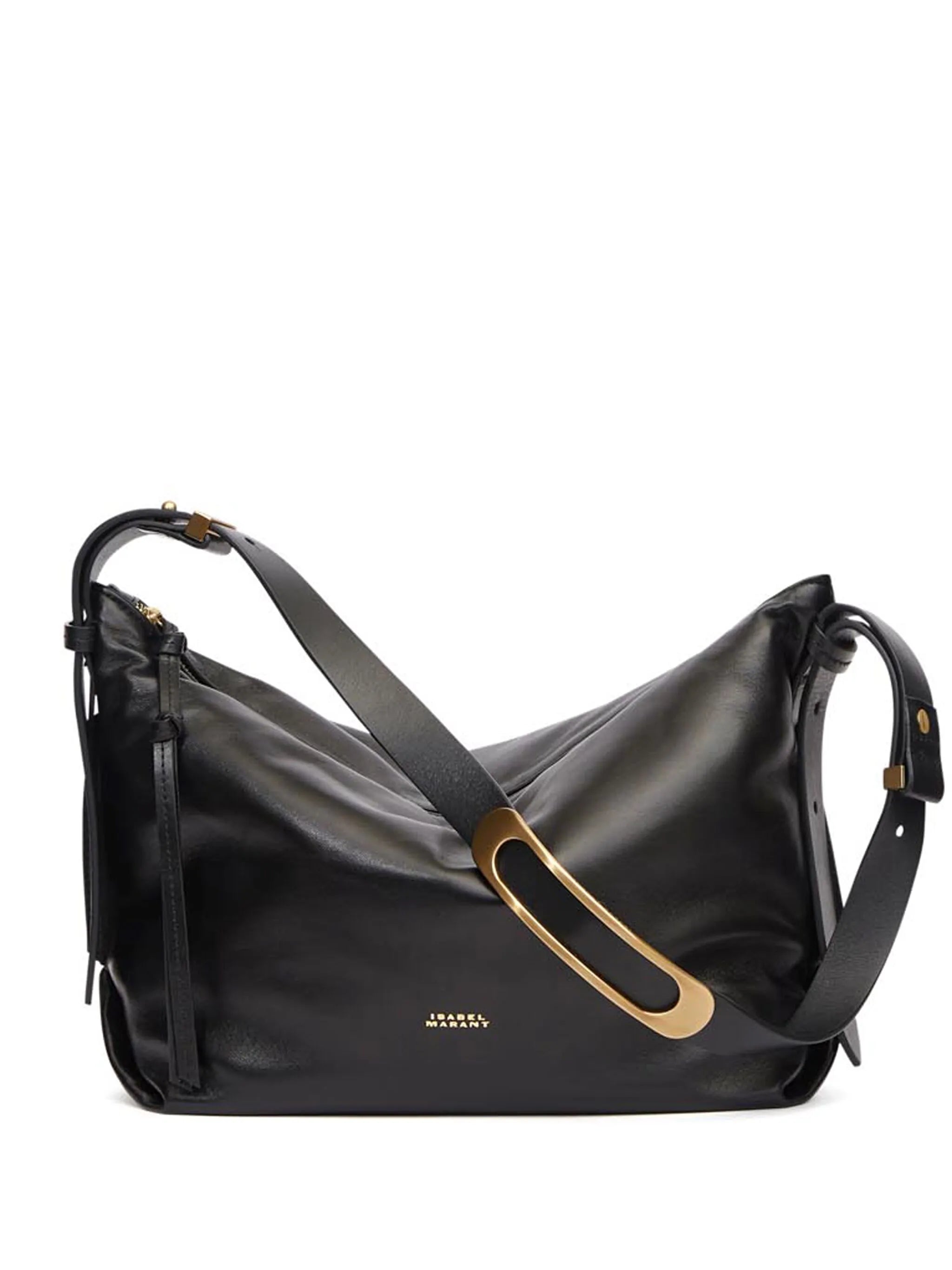 zip leather shoulder bag